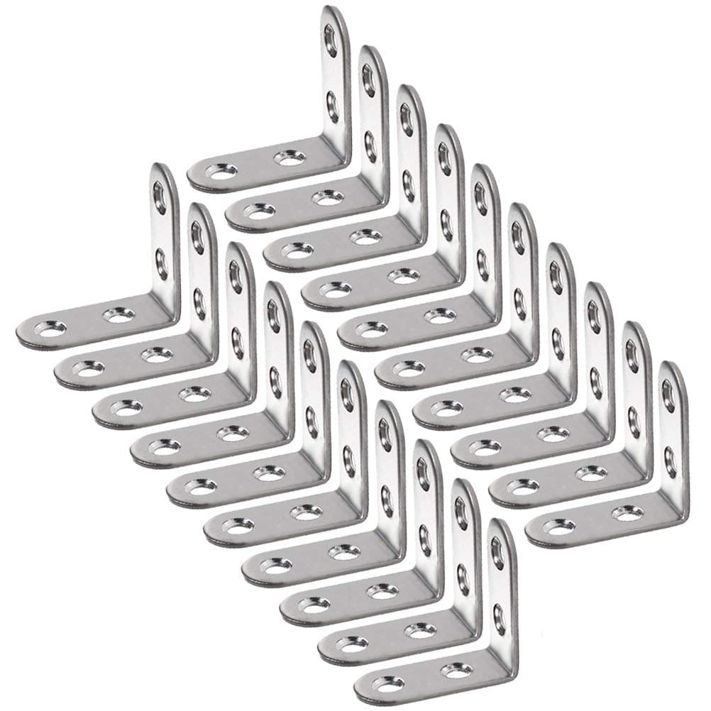 20 Pcs Right Angle Brackets, 90 Degree Right Angle Brackets 40 * 40mm Stainless Steel Angle Brackets