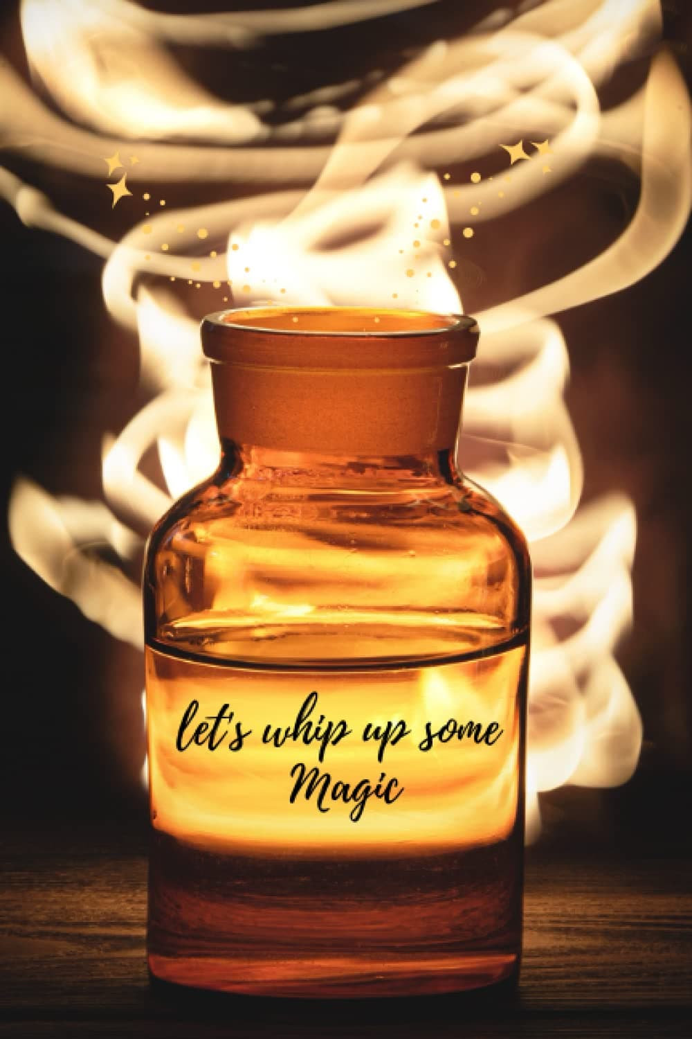 Notebook - Let's whip up some Magic: Blank 6x9 Composition Notebook with 120 lined pages - Softcover Journal to write Notes - Black color blank notebook with magic Potion