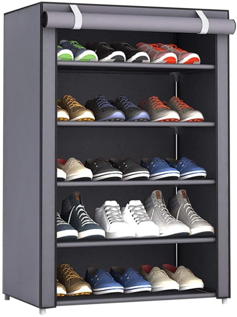 e world 5-Layer Stylish Shoe Organizer, Shoe Rack for Entryway Hallway Storage Furniture with 5 Open Shelves Perfect for organizing shoes