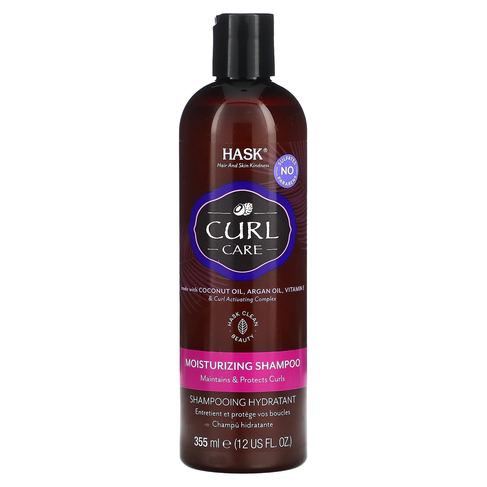 HASK Curl Care Shampoo for all curl patterns, colour safe, and cruelty-free - 1 355mL Bottle