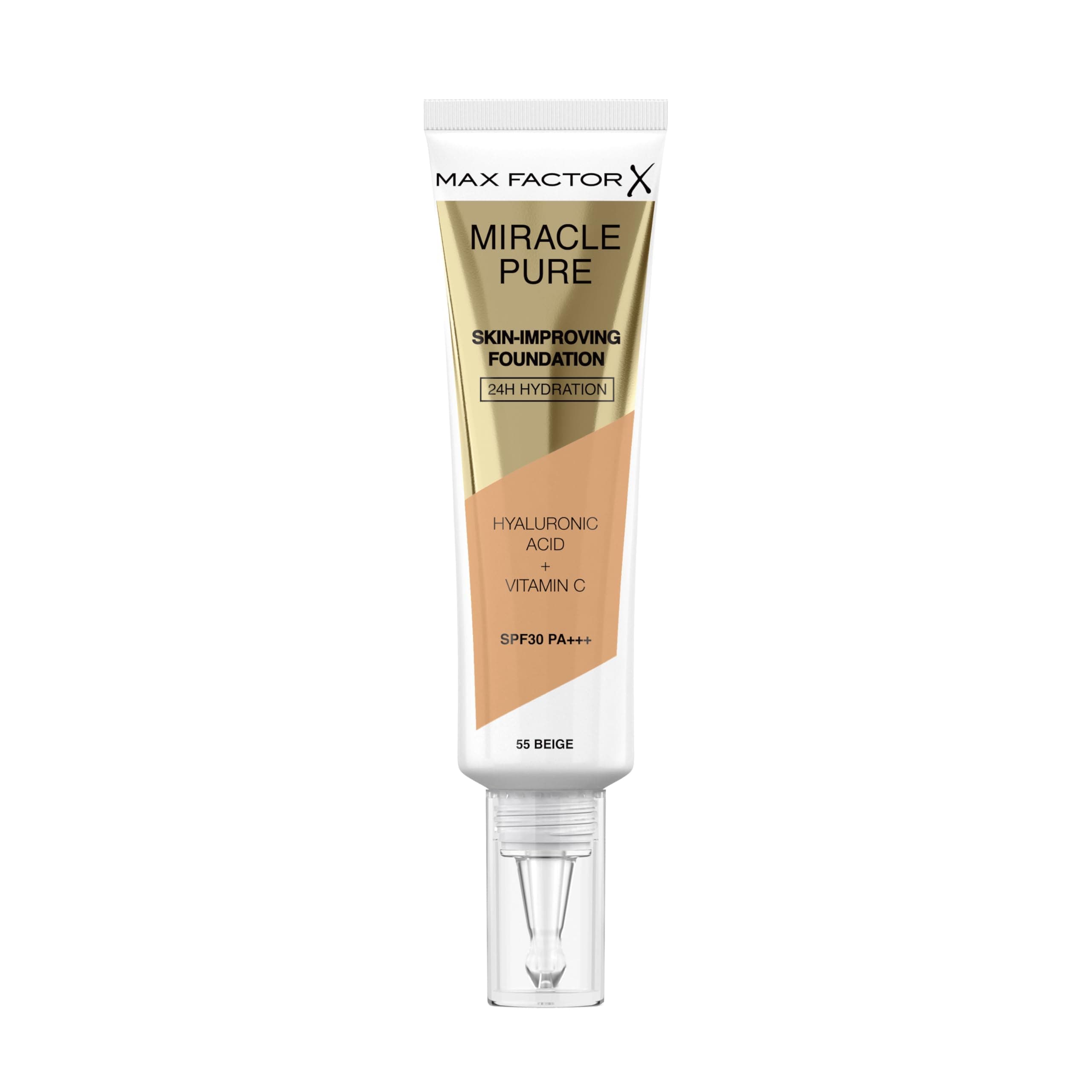 Miracle Pure Liquid Foundation, Beige, Full Coverage, Flawless and Radiant Finish, Lightweight Formula, Smudge Resistant, Non Pore-Clogging, Fragrance Free, 35ml