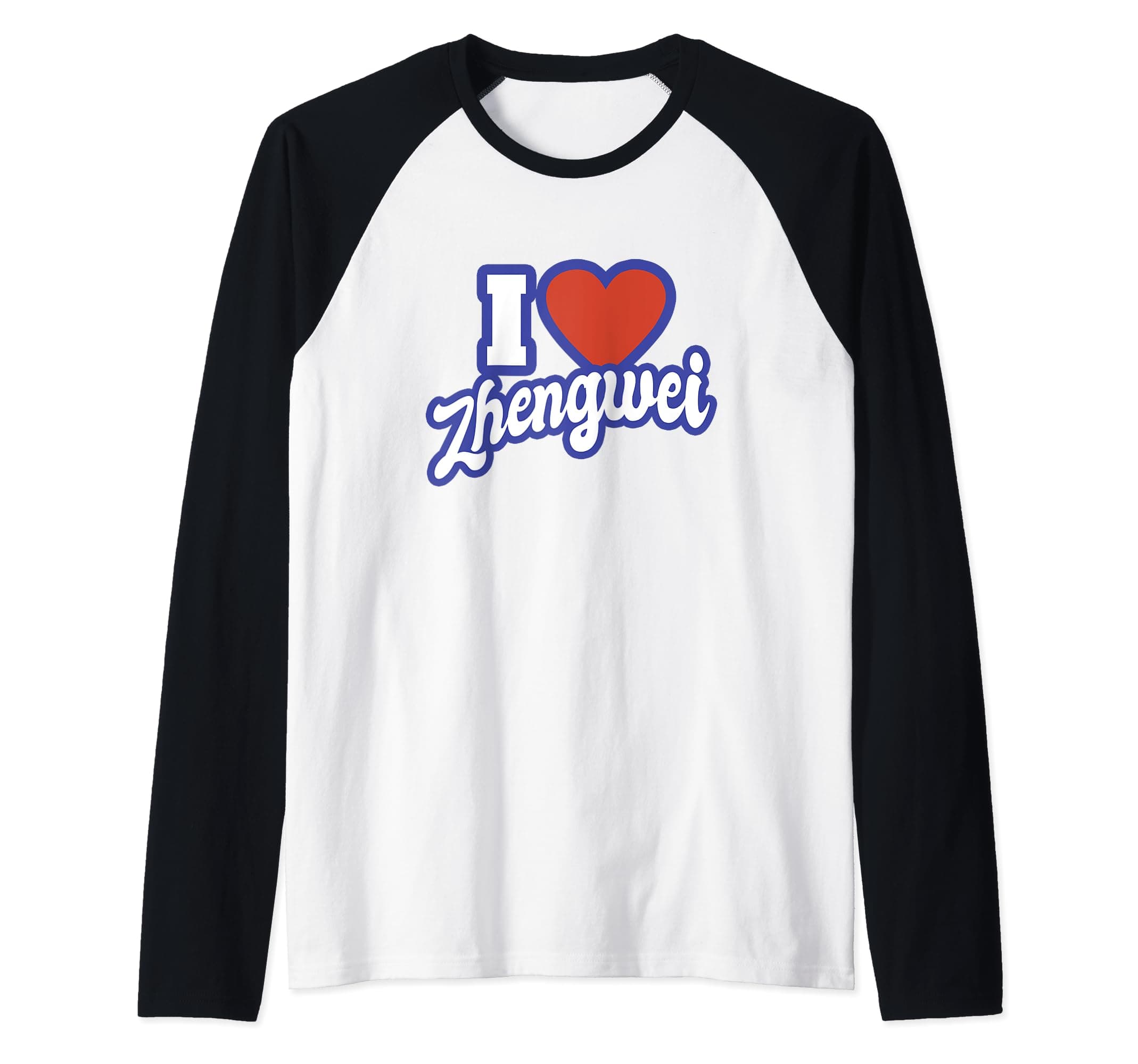 I Love Zhengwei Raglan Baseball Tee