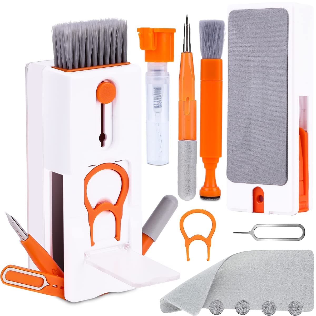 Excefore Keyboard Cleaning Brush Kit,11 in 1 Electronics Cleaning Set, Multi Cleaner Tool,Multi-Function Cleaning Kit for Phone/Earbuds/Camera Lens/Computer with 3ml Mist Spray New Compact Design