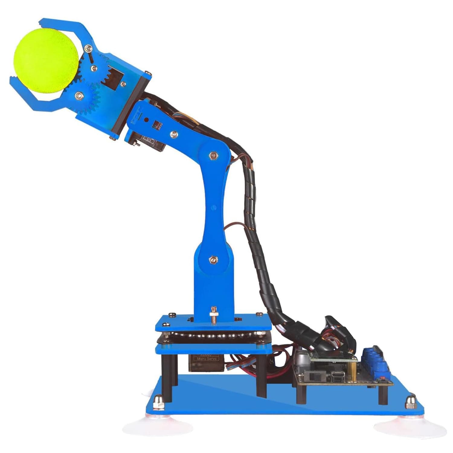 Adeept 5DOF Robotic Arm Kit Compatible with Arduino IDE, Programmable DIY Coding STEM Educational 5 Axis Build Robot Arm, Robot Starter Kit with OLED Display Processing Code and Tutorials - Blue