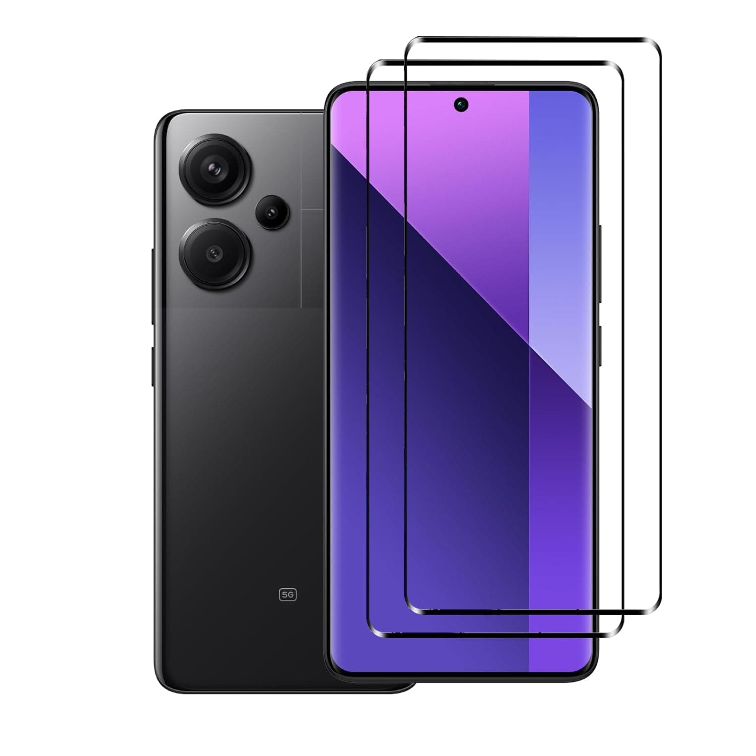 [2 Pack] Tempered Glass for Xiaomi Redmi Note 13 Pro Plus 5G Screen Protector,9H Hardness High Definition Full Covered Clear Scratch Resistant Bubble Free Anti-Fingerprints