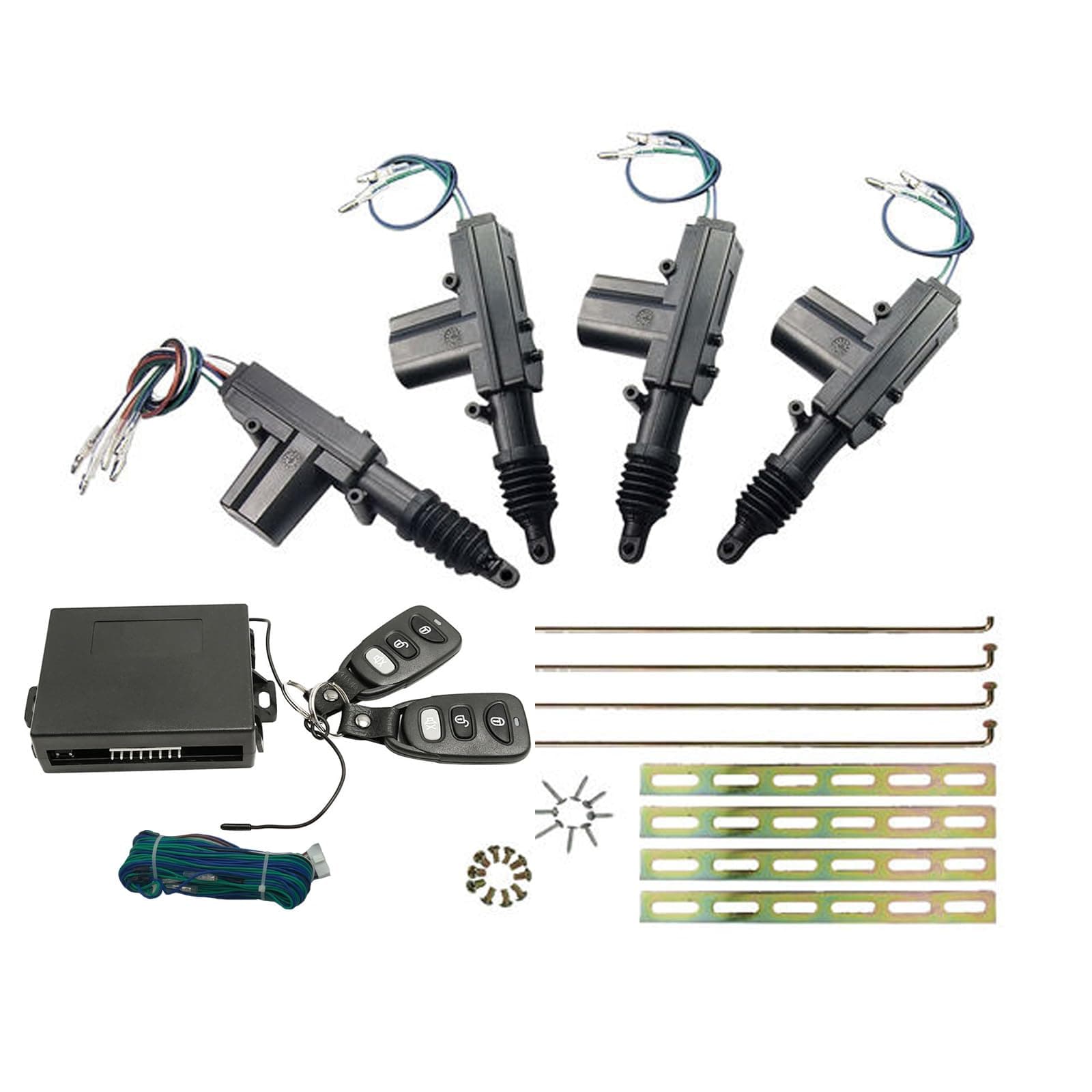 Power Door Lock kit, Universal keyless Entry car kit, Remote Door Lock kit + 4pcs Door Lock Actuator