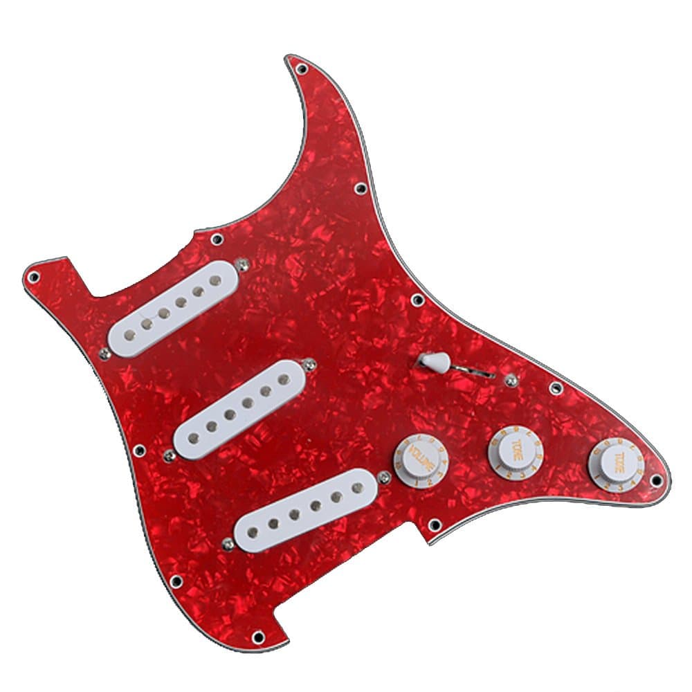 1pkg Red Pearl Pickguard Assembly SSS Fits Fender Strat Replacement