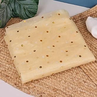 SATYAM KRAFT 5 Meter Multipurpose Net Fabric Cloth for Birthday, Wedding, Valentine, Party, Event, Stage Backdrop, Pooja Background, Tent, Mandap & Festive Decoration Item (Golden)