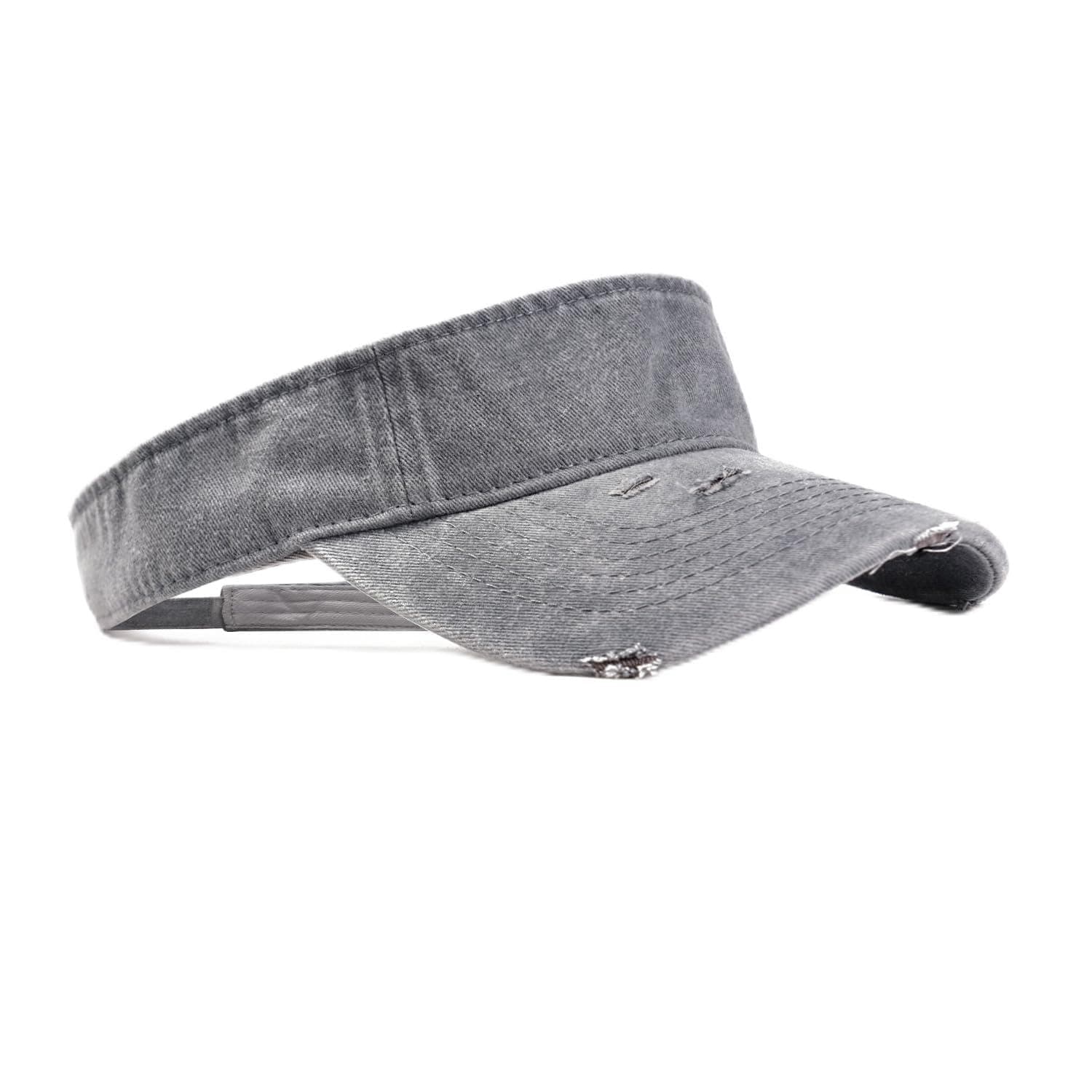 Sport Retro Ripped Sun Visor Hats Adjustable Empty Top Baseball Cap Cotton Ball Caps for Women and Men