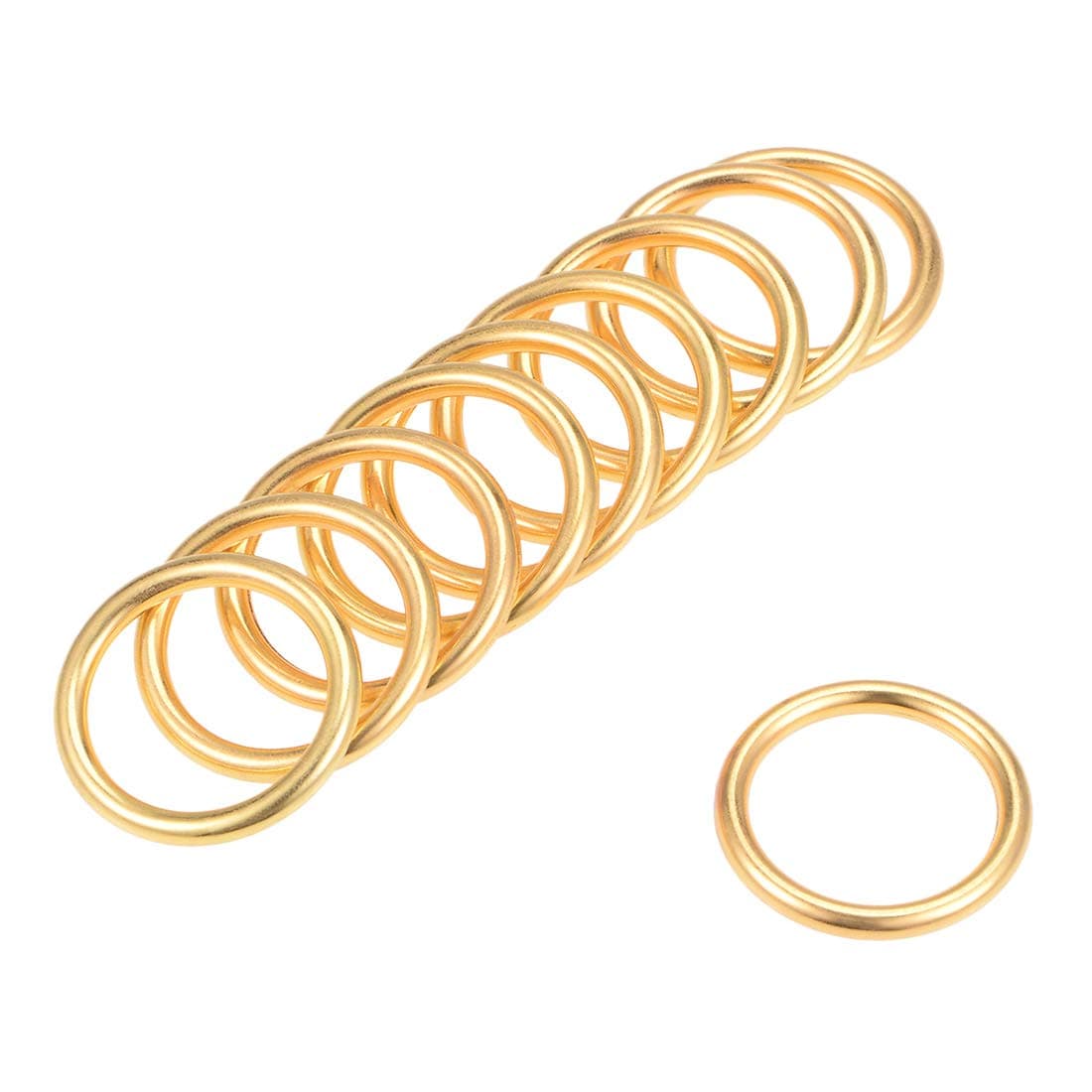 sourcing map O Ring Buckle 20mm(0.8") ID 3mm Thickness Zinc Alloy O-Rings for Hardware Bags Belts Craft DIY Accessories, Gold Tone 10pcs
