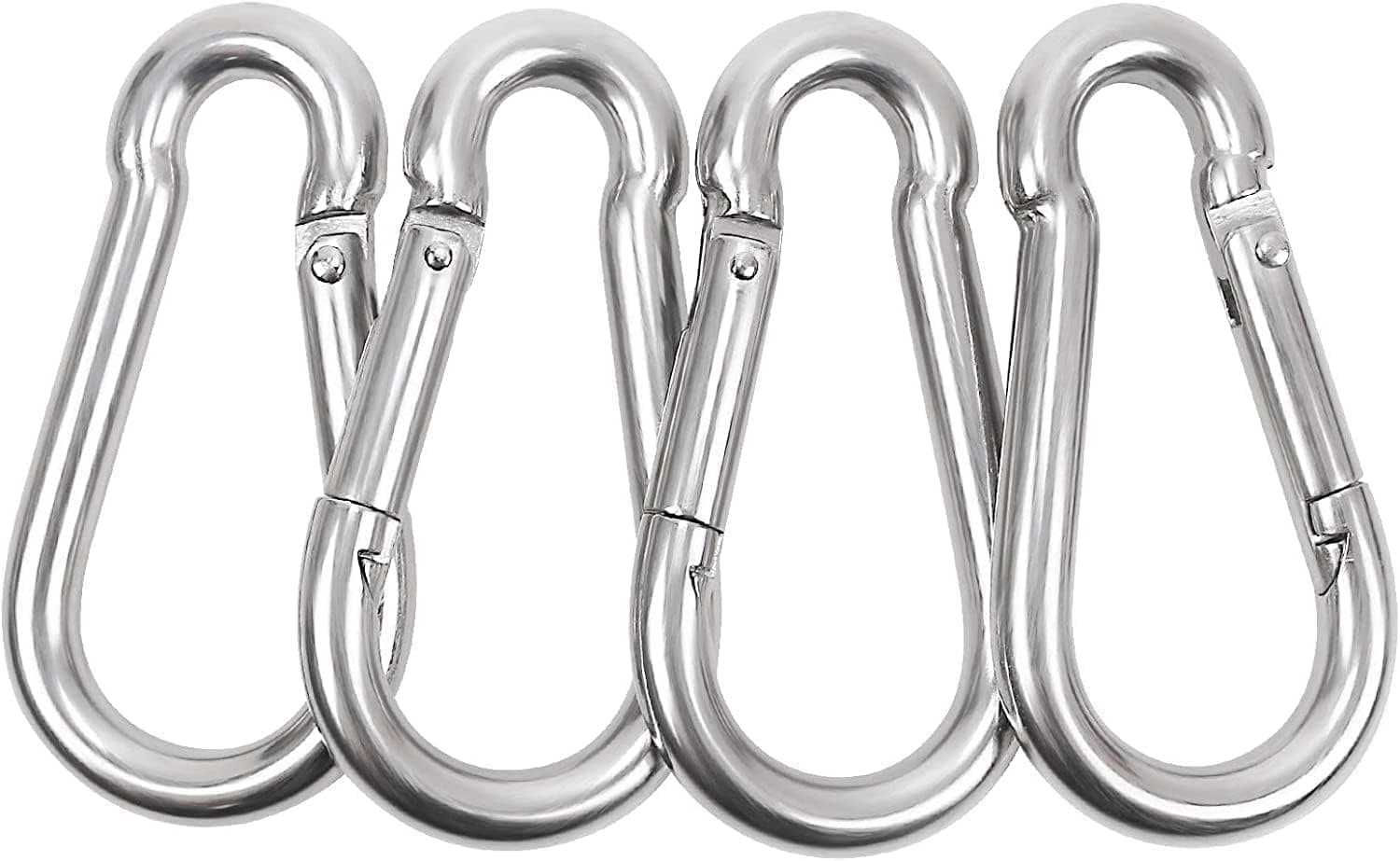 STRIVE FIT (Pack of 4) S Lock for LAT Pull Down Attachment Cable Machine Accessories for Gym with Multi Option: V-Handle, Tricep Rope, D-Handle, V-Shaped Bar, Snap Iron Hook Carabiner (Silver)