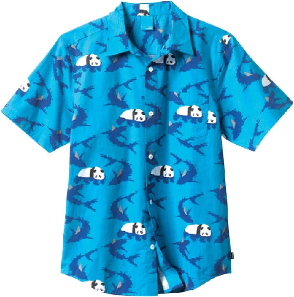 Enjoi Shark Button Up Top Large Blue Short Sleeve