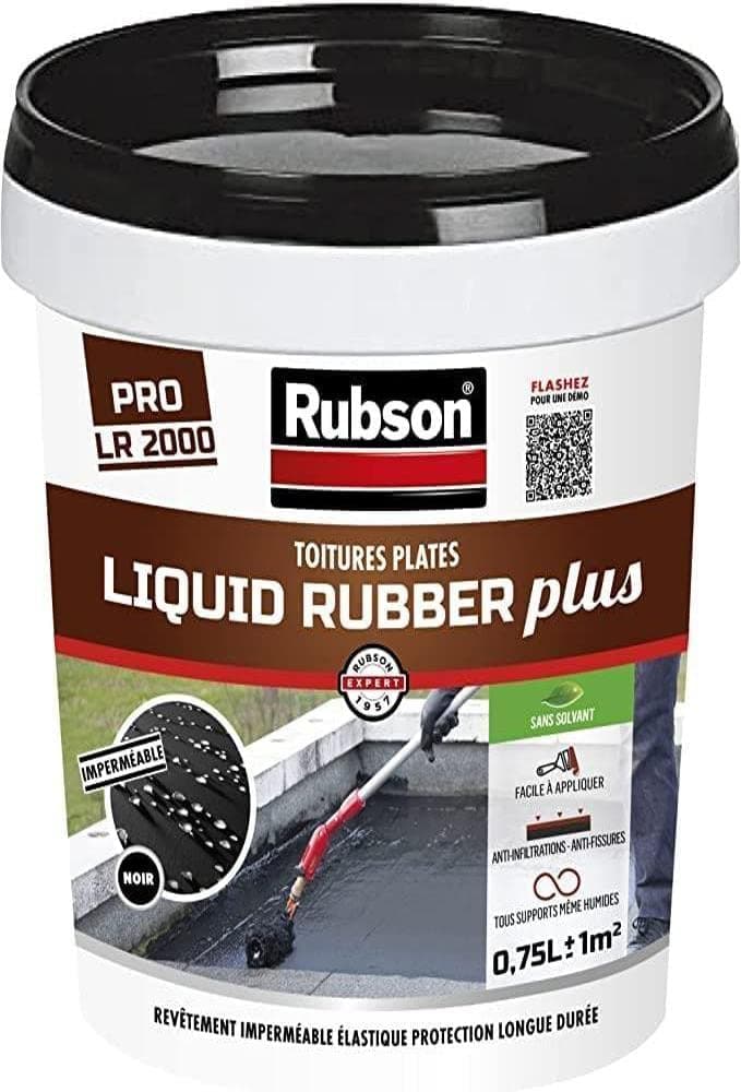 Rubson Liquid Rubber Plus 2124461 Waterproof Flat and Tilted Roofs, Black