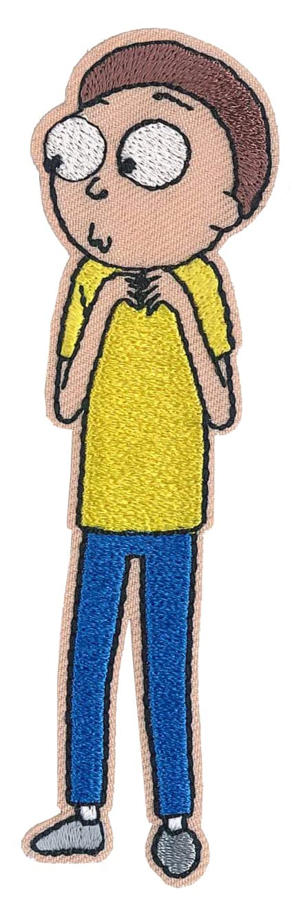 Rick Derp Morty Patch, Yellow, Blue