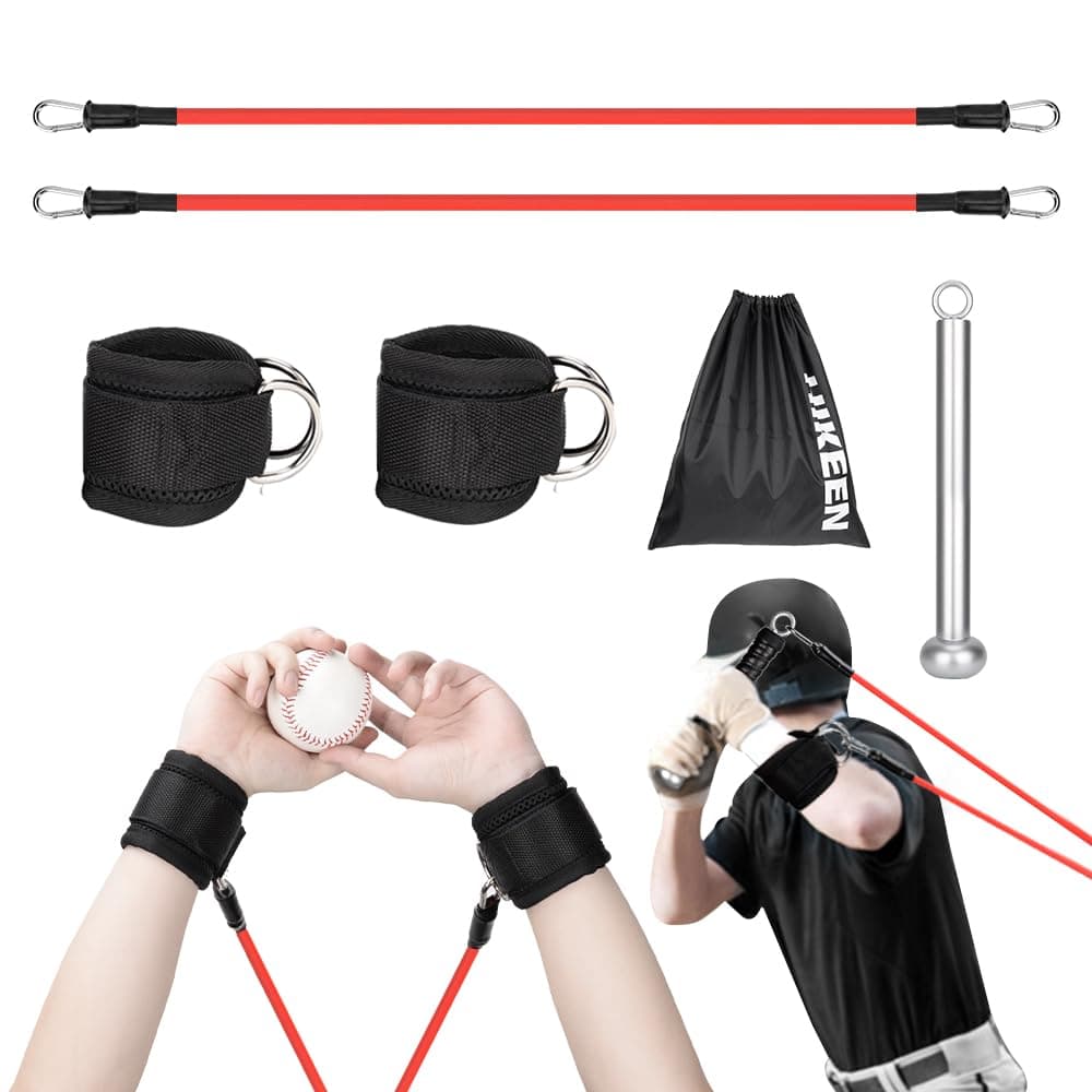 Boosteady Resistance Bands for Baseball, Baseball Resistance Trainer Kits with Interchangeable Grips to Build Pitching Arm Strength Baseball Training Aid for Baseball Players Baseball Pitching Trainer