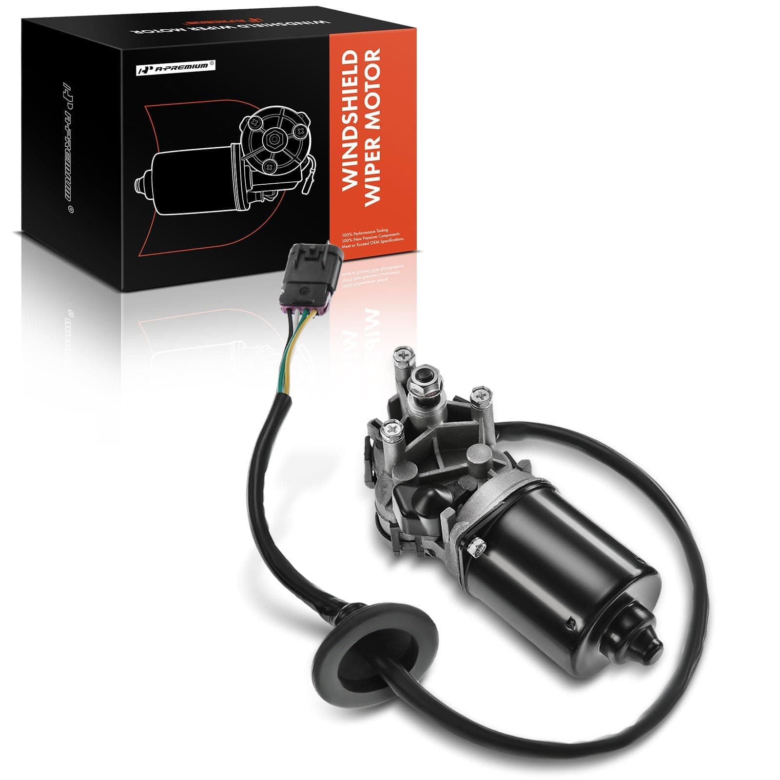 A-Premium Front Windshield Wiper Motor Compatible with Chevy Colorado 2004-2012 Pickup & GMC Canyon 2004-2012 & Isuzu i-280 2006, i-350 2006 Crew Cab Pickup, i-290 2007-2008, i-370 2007-2008, 4-Pin