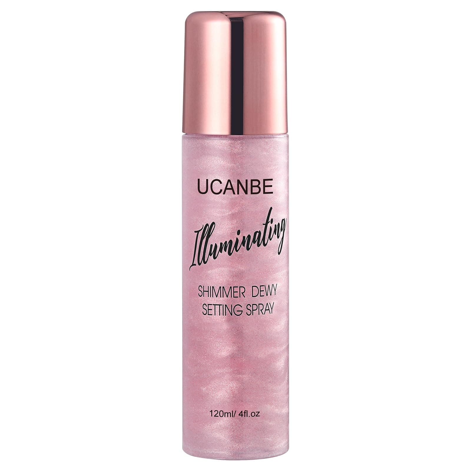 Shimmer Dewy Setting Spray – Glowing + Makeup Setting Spray 2 in 1 Lightweight Formula for a Radiant Glow,Long-Lasting Face Mist for Face Body, 4 Fl Oz #Bubblegum