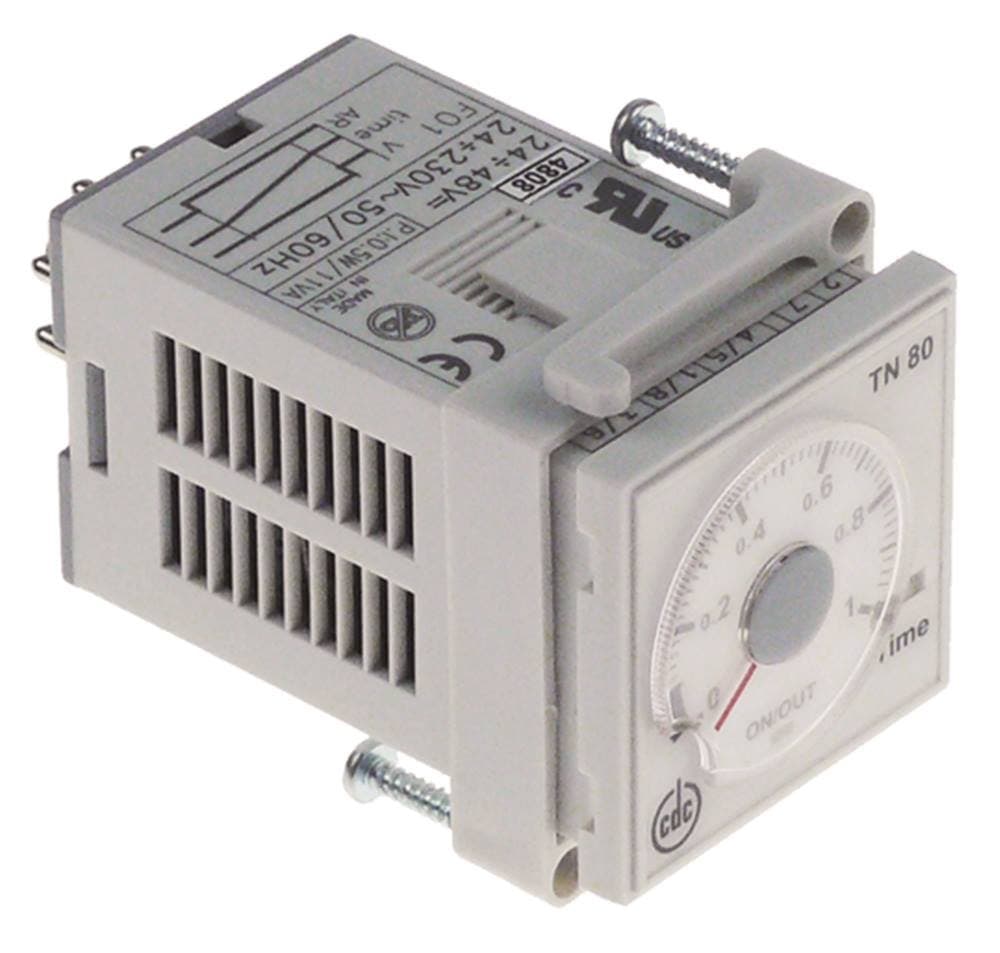 CDC Time Relay TN 80 24/230 V 6 A AC/DC 1CO with Faema for Coffee Mill Time Range 3S TO 60min Grid Dimensions 35 x 35 mm 24/48VDC