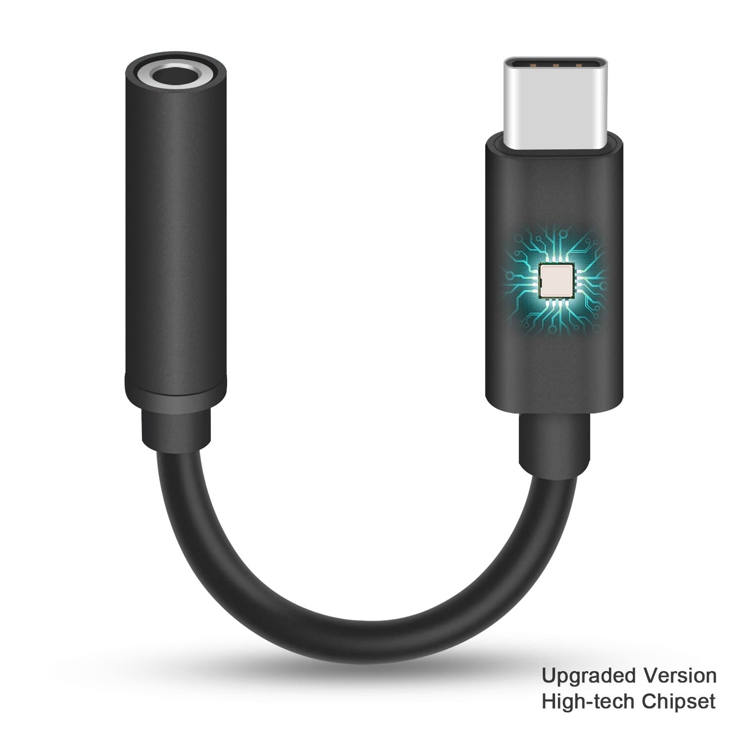 Type C to 3.5mm Audio Headphone Adapter, AddAcc Pixel 2 USB C to 3.5mm Stereo Earphone Converter, High-tech Chip/Hi-res/DAC Headphone Cord for Pixel 2/2XL, HTC U11, Moto Z2, Samsung S8/N8