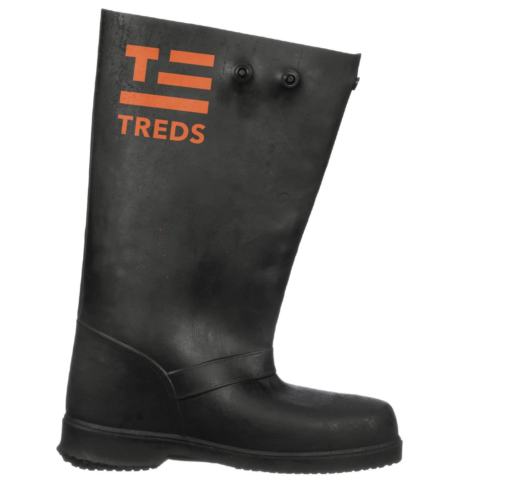 - TREDS Rubber Concrete Boot, Pull-On Overboot for Construction, Mud & Snow, Size XS (4-5.5), 17" Ht, Black