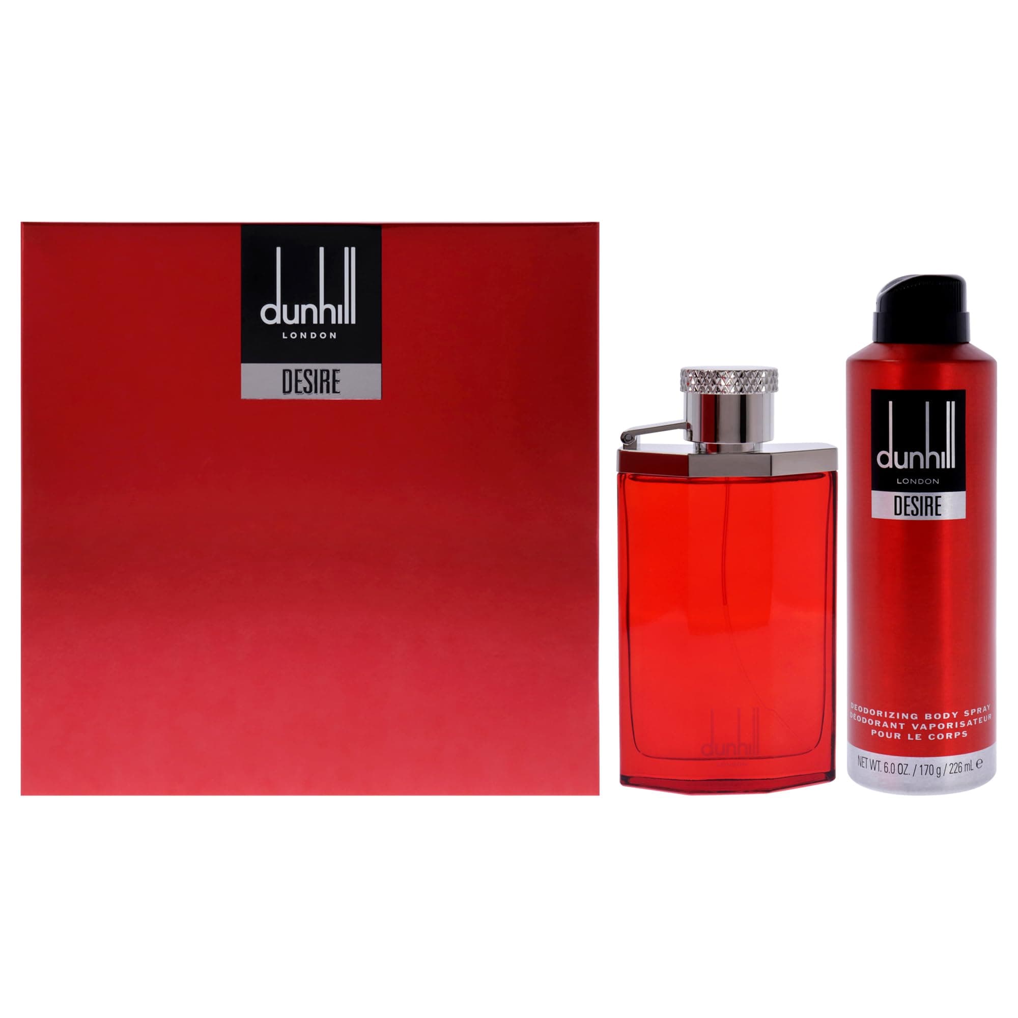 Desire Red for Men - 2 Pc Gift Set 3.4oz EDT Spray, 6.0oz Deodorant Spray