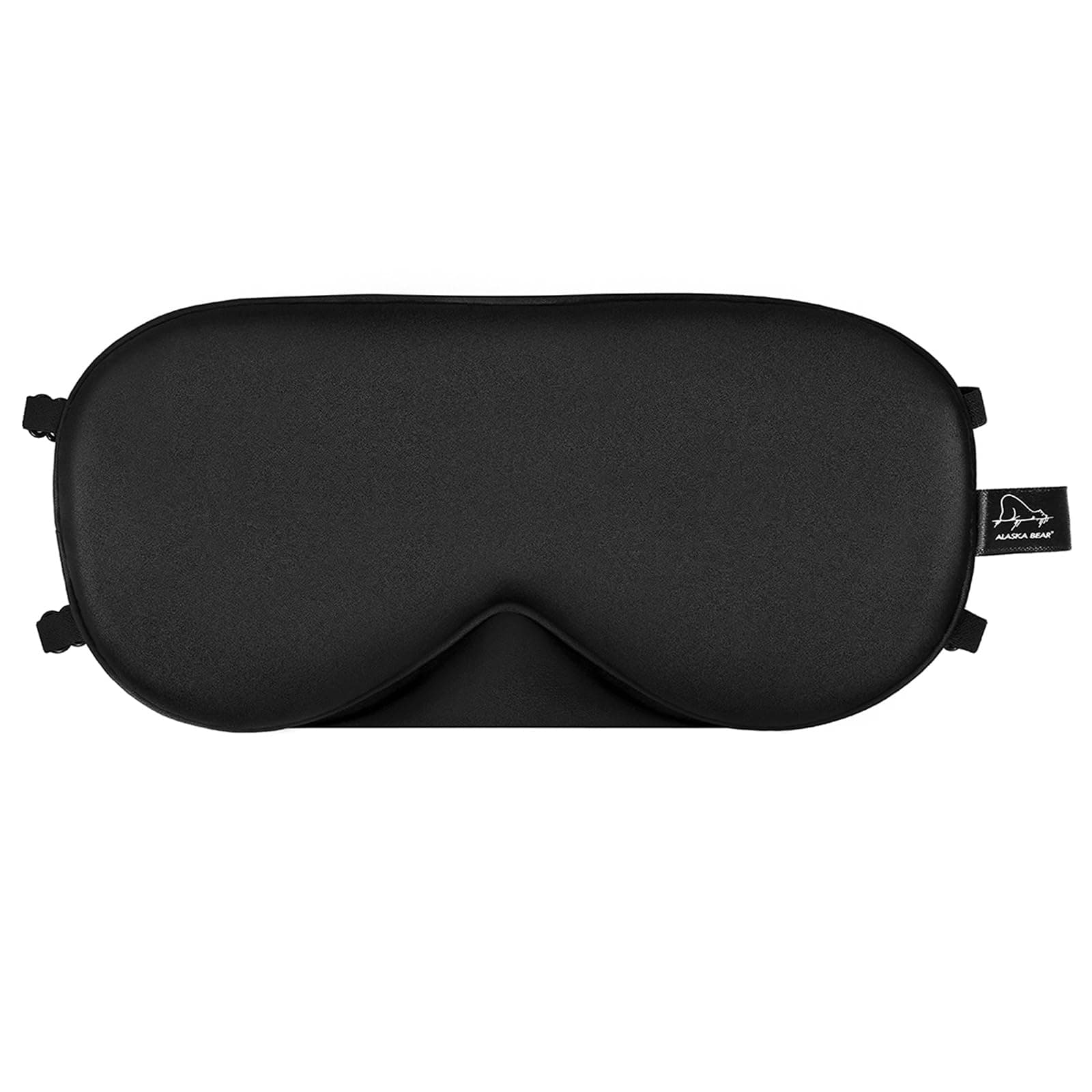 Sleep Mask 2 Straps, Mulberry Silk, Twin Thin Elastic Bands Stay Put All Night, Super-Smooth Slim Eye Mask Two Adjustable Head Strings and Nose Baffle