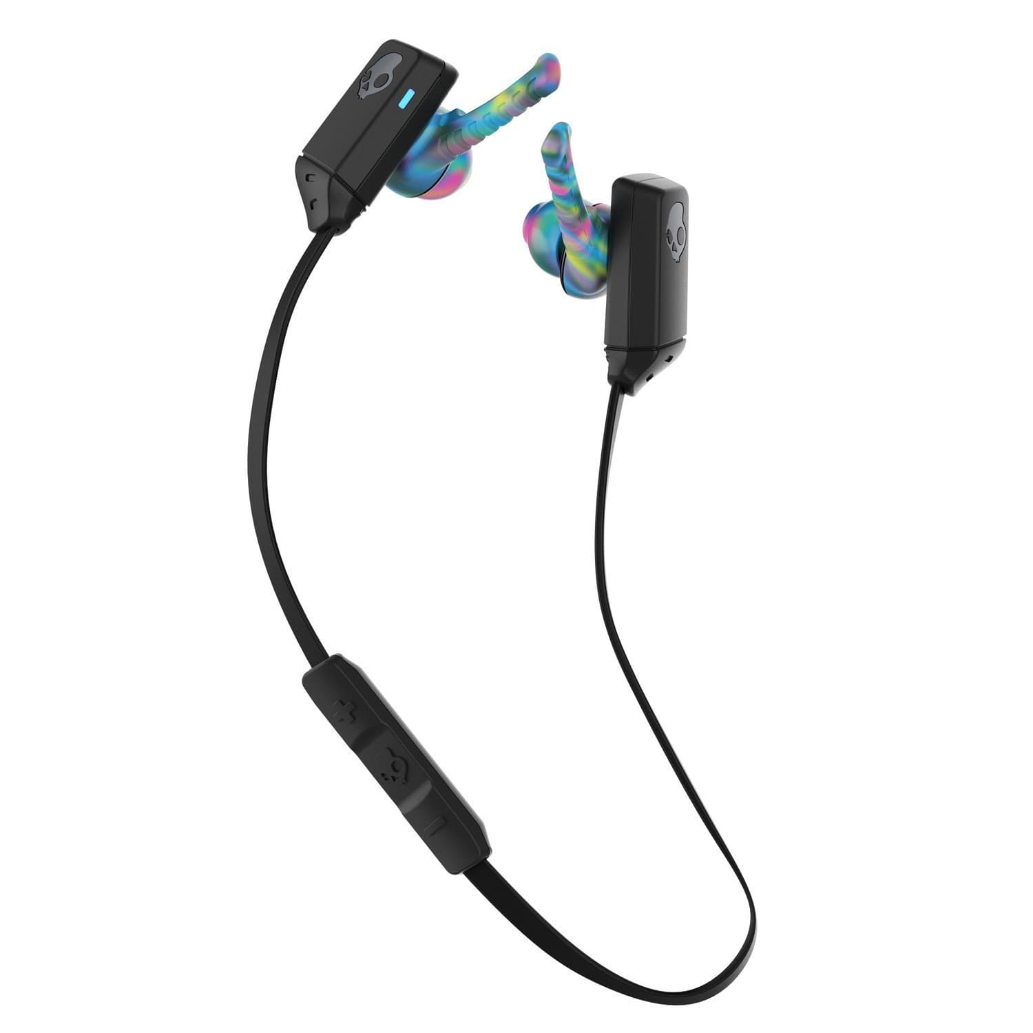 Skullcandy XTFree Bluetooth Wireless Sweat-Resistant Earbud with Microphone, Lightweight and Secure Fit, 6-Hour Rechargeable Battery, Pureclean Tech to Keep Earbuds Fresh, Black/Swirl