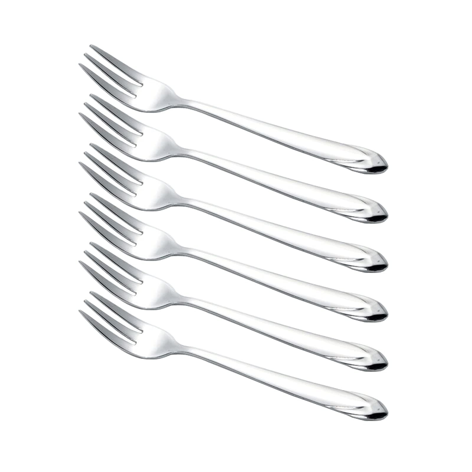 Small Stainless Steel Forks, 6.5 Inch, Diamond Handle Pattern, Set of 6