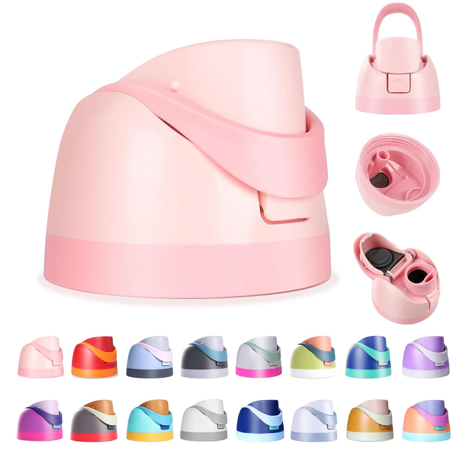 Replacement Lid for Owala Freesip, Compatible with Owala Cup 16oz 24oz 32oz 40oz, One Button Water Bottle Top Lid Replacement Accessory, Leakproof, BPA-Free, Pink