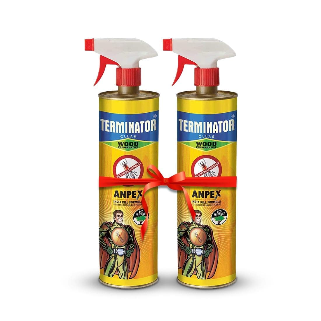 Terminator Eco-Friendly Termite Killer Spray| 1 Ltr, Pack of 2 | Wood Preservative and Termite, Borer and Insect Repellent for Home, Kitchen, and Offices