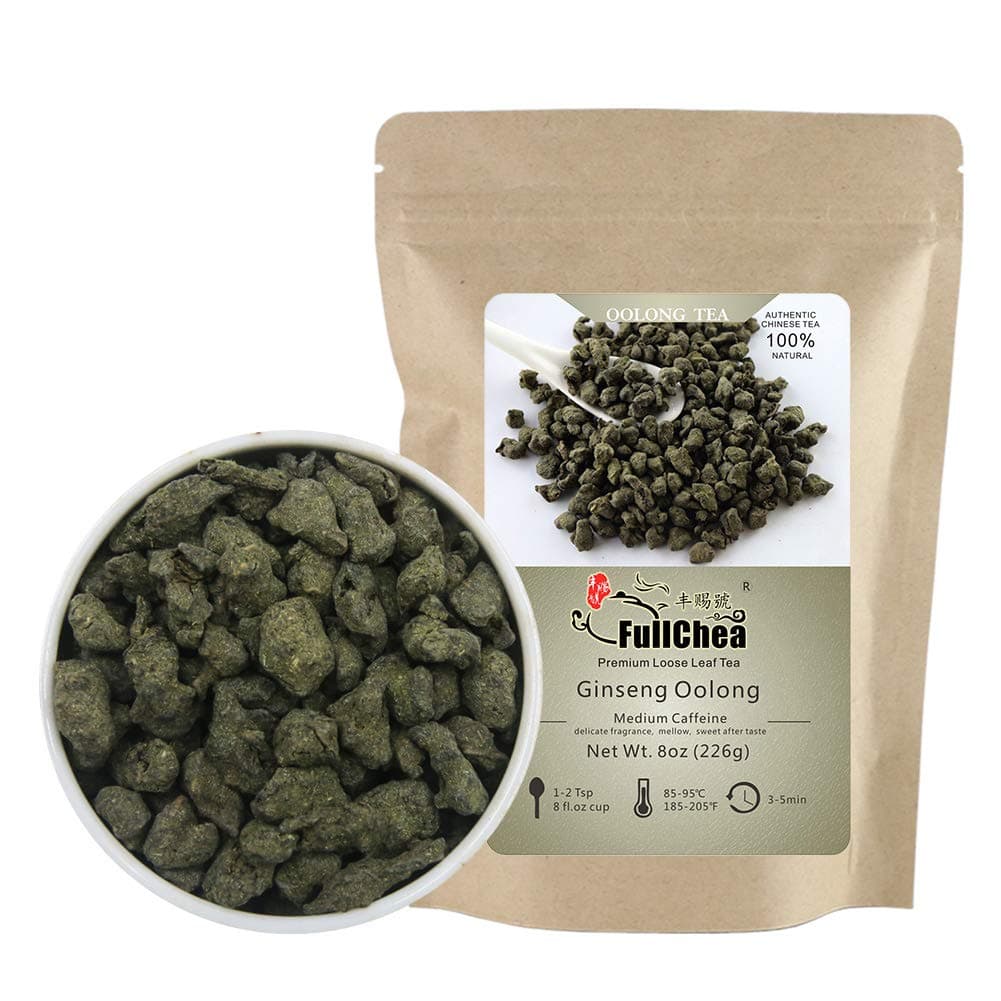 FullChea - Ginseng Oolong Tea - Oolong Tea Loose Leaf - Imperial Ginseng Tea - Natural Ren Shen with Unique Aroma and Taste 8oz / 226g