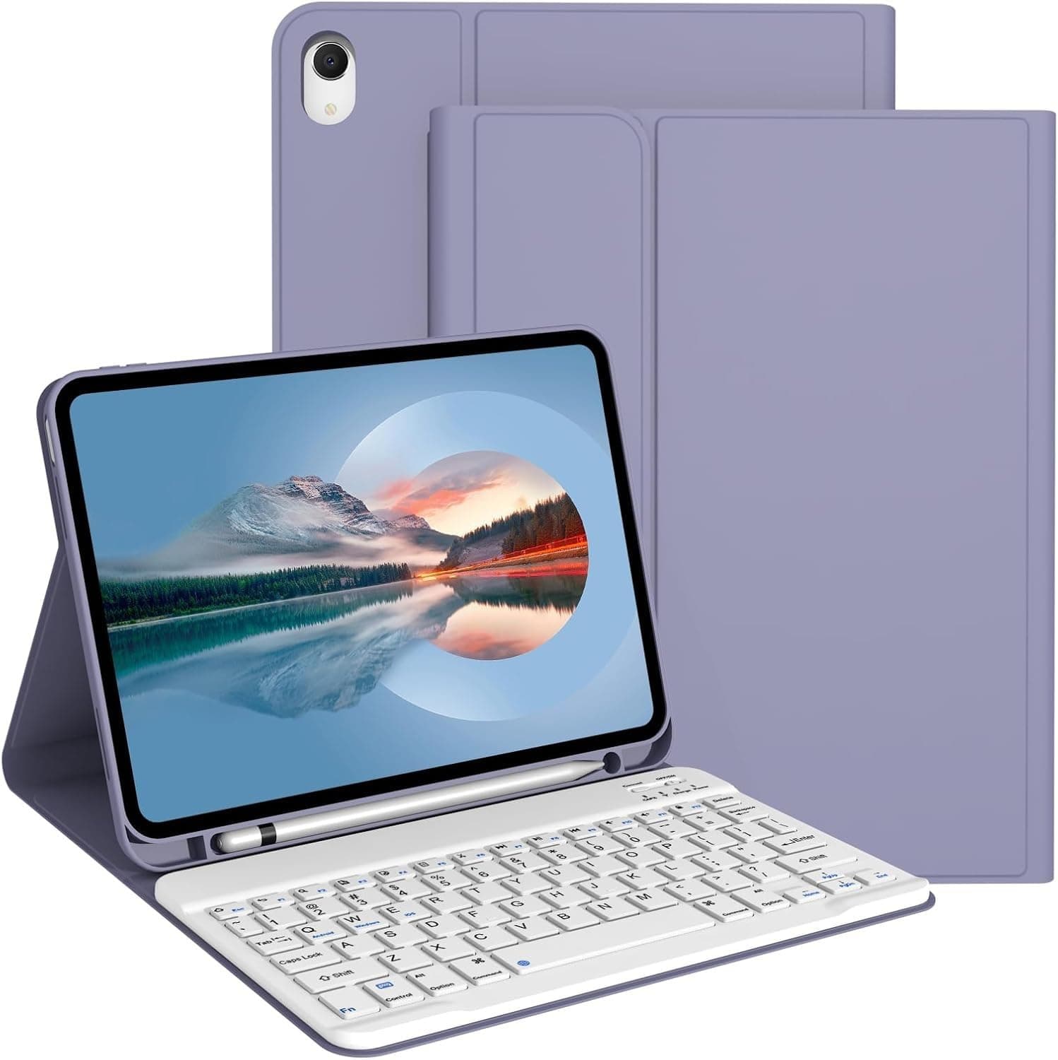 Keyboard Case for iPad mini 7 (A17 Pro) 2024 / Mini 6 2021 8.3 inch, Slim Magentic Protective Cover with Detachable Wireless Bluetooth Keyboard, Pencil Holder, Lavender Purple