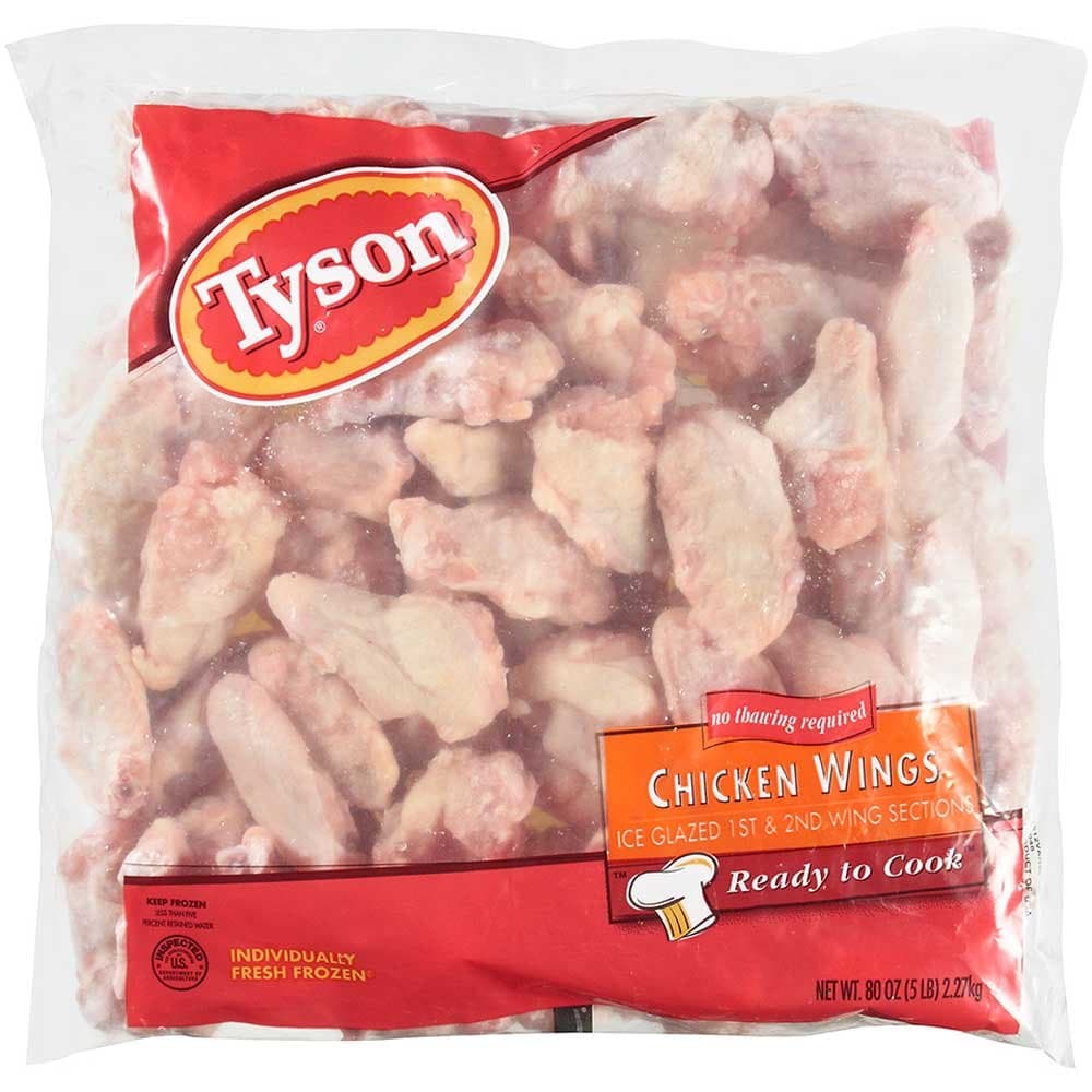Tyson Individual Quick Frozen Random Chicken Wing, 5 Pound -- 8 per case.