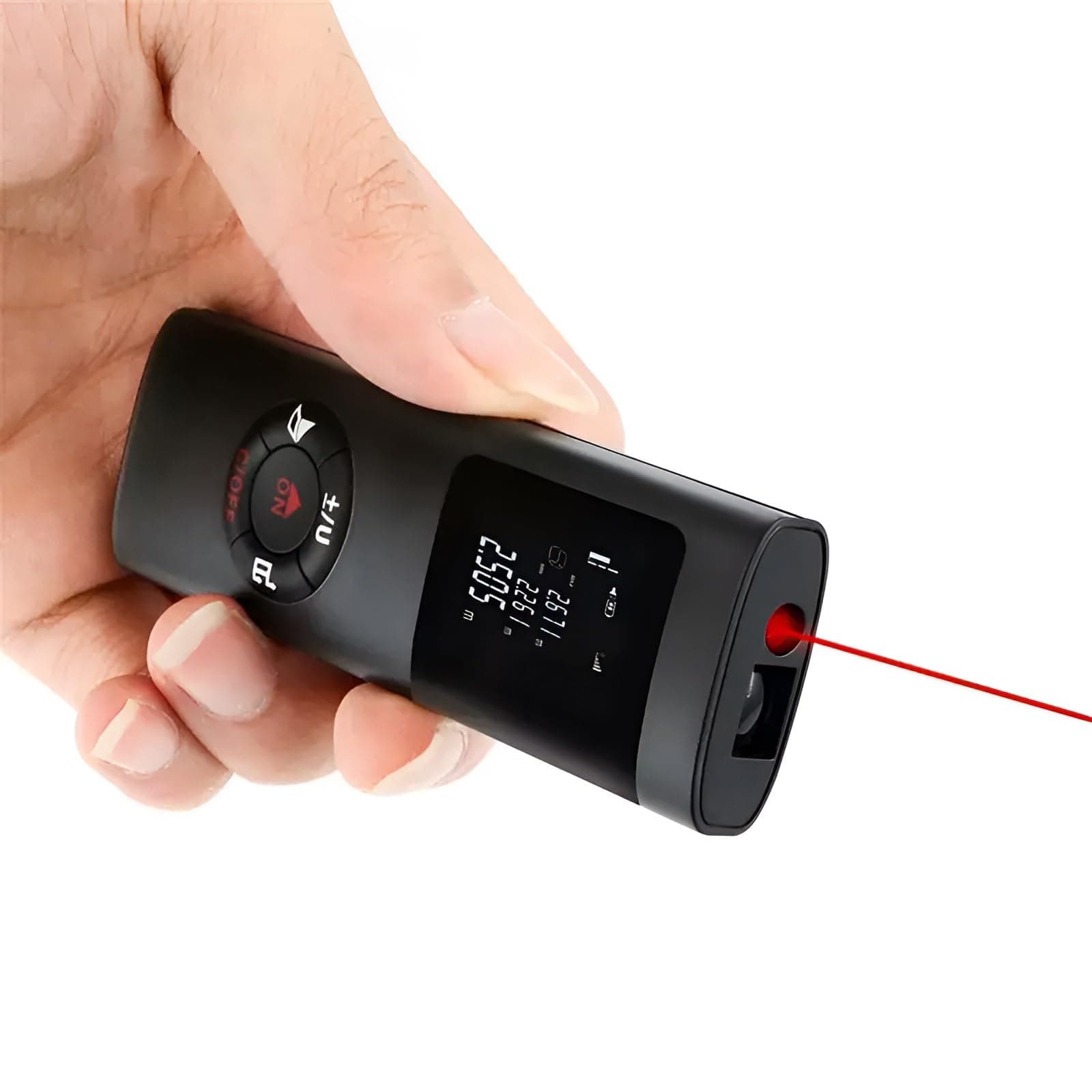 - 40m(131 Feet) Type-C Rechargeable Ultra Mini Compact Laser Distance Meter Range Finder Portable Digital Measuring Device.