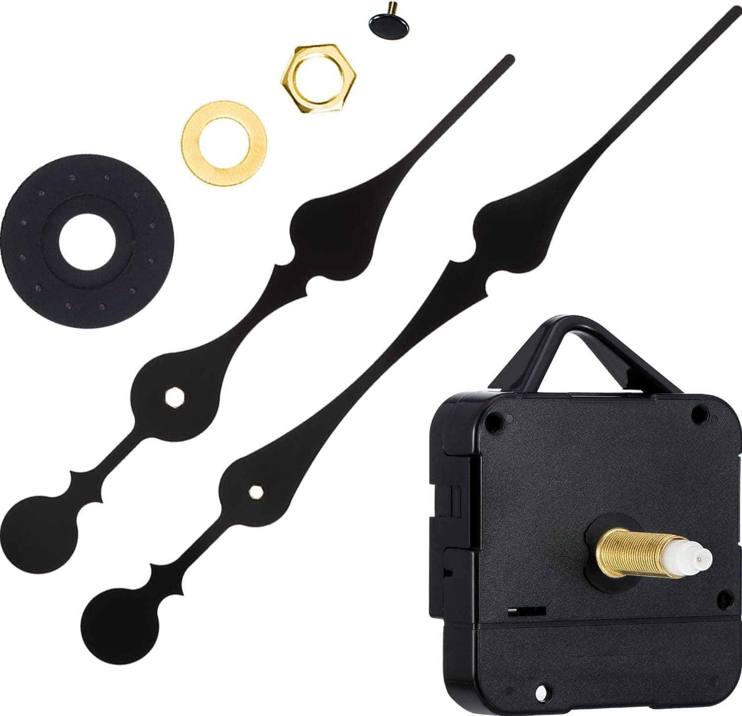 Hicarer 31mm High Longitudinal Axis Clock Movement Quartz Clock Movement Replacement Parts DIY Wall Clock Movement with 2 Spades Hands to Adjust Dials up to 51.5cm/20 Inches Diameter