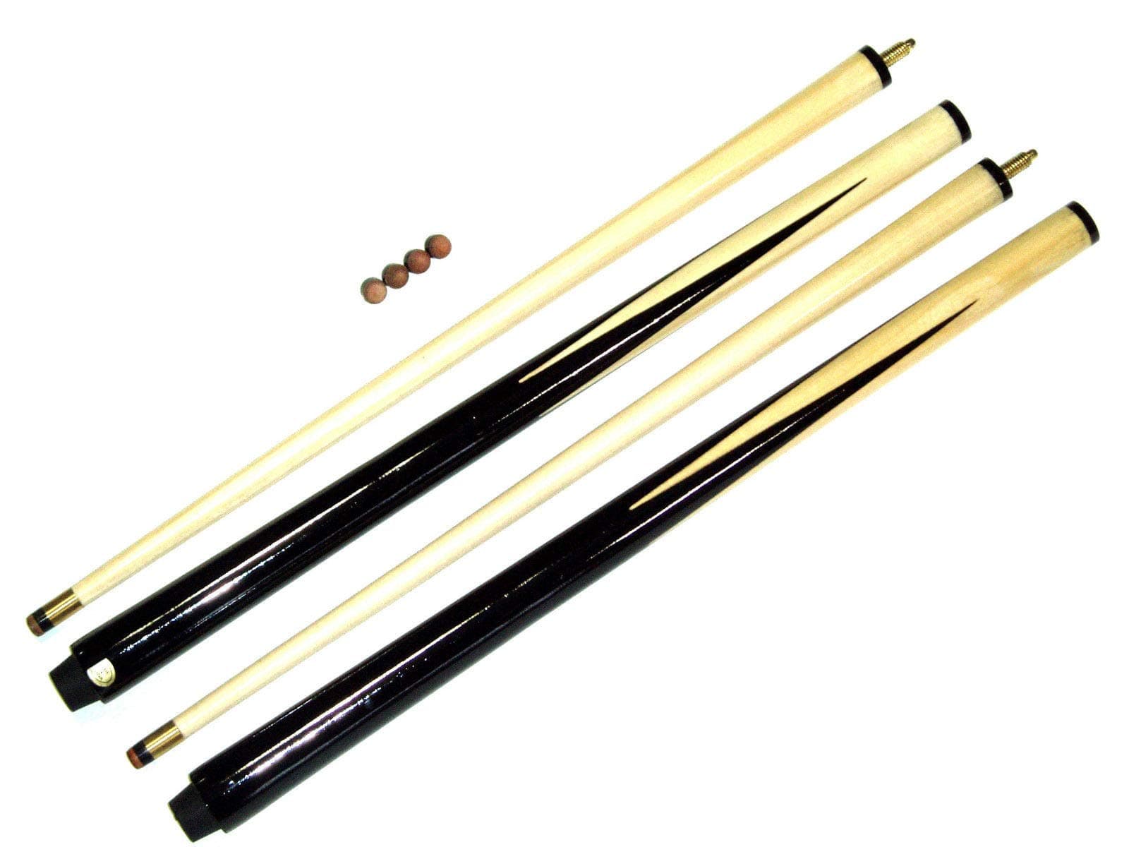2 x 48" pool /snooker cues ; 2 piece , centre jointed ,11mm tips