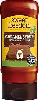 Sweet Freedom Caramel Syrup 350 g – Vegan Drizzle for Coffee and Pancakes, Naturally Sweetened with Fruits, Only 13 Kcal Per Teaspoon (Pack of 1)