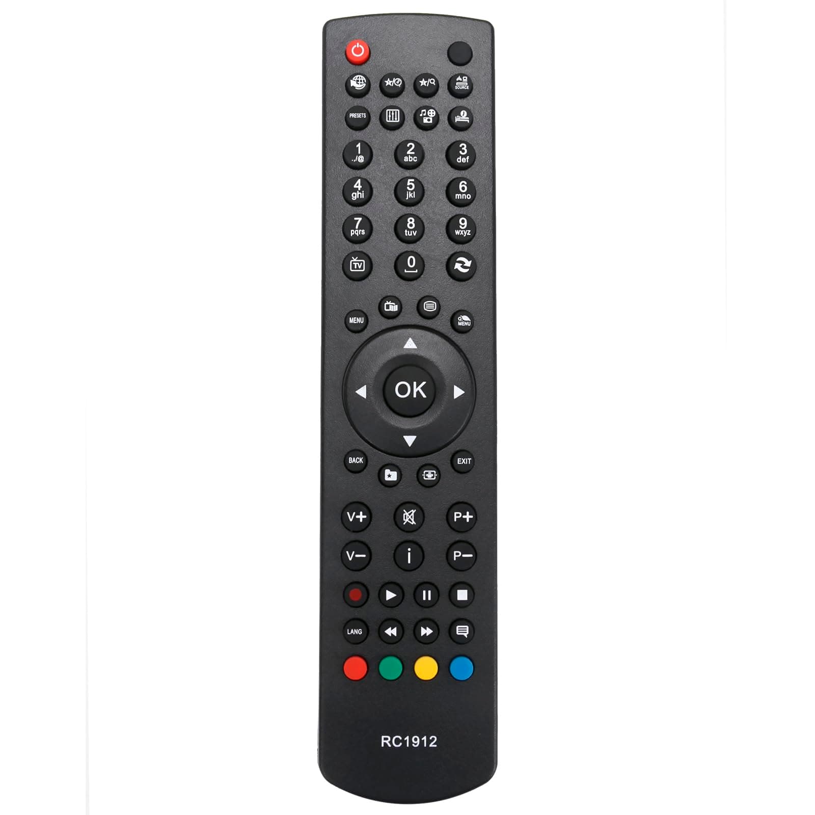 Replacement Universal Remote Control RC-1912, Fit for AKAI Bush CELCUS Digihome Finlux Hitachi Horizon JVC Polaroid SANYO Techwood Telefunken VESTEL VOX TV Models
