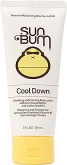 Cool Down Aloe Vera Lotion - Vegan After Sun Care with Cocoa Butter to Soothe and Hydrate Sunburn - Travel Size - 3 oz
