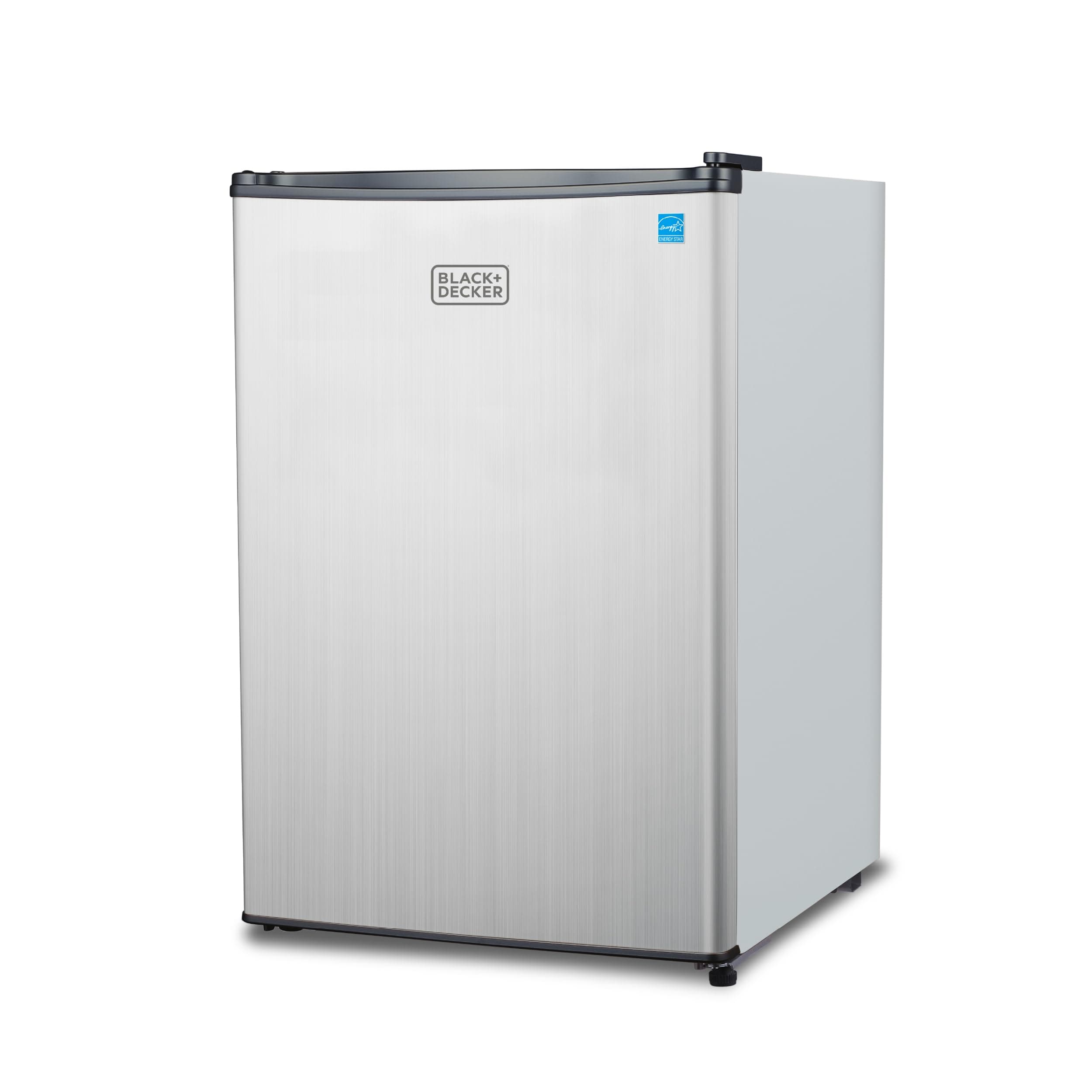 2.5 Cu. Ft. Compact Refrigerator, ENERGY STAR Certified, Single Door Mini Fridge with Chiller Compartment, Personal Fridge for Home or Dorm Room, R600a Refrigerant, BCRK25V,Stainless Look
