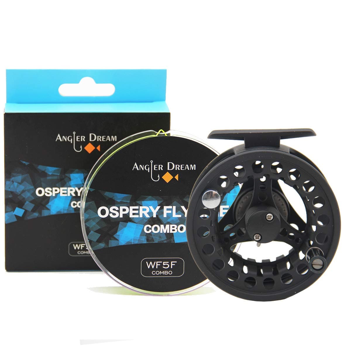 (1/2WT 3/4WT 5/6WT 7/8WT) Fly Reel with Line Combo Aluminum Alloy Large Arbor Fly Fishing Reels Weight Forward Fly Line with Braided Backing Taper Leader Pre-Tied