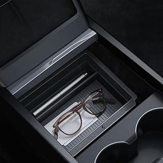 Spigen Tesla Model Y 2025 Juniper and Model 3 Highland 2024 2025 Center Console Organiser Tray with Smooth Slide Technology, Multi-Functionality, Inteligrip Technology, Designed for Tesla Accessories