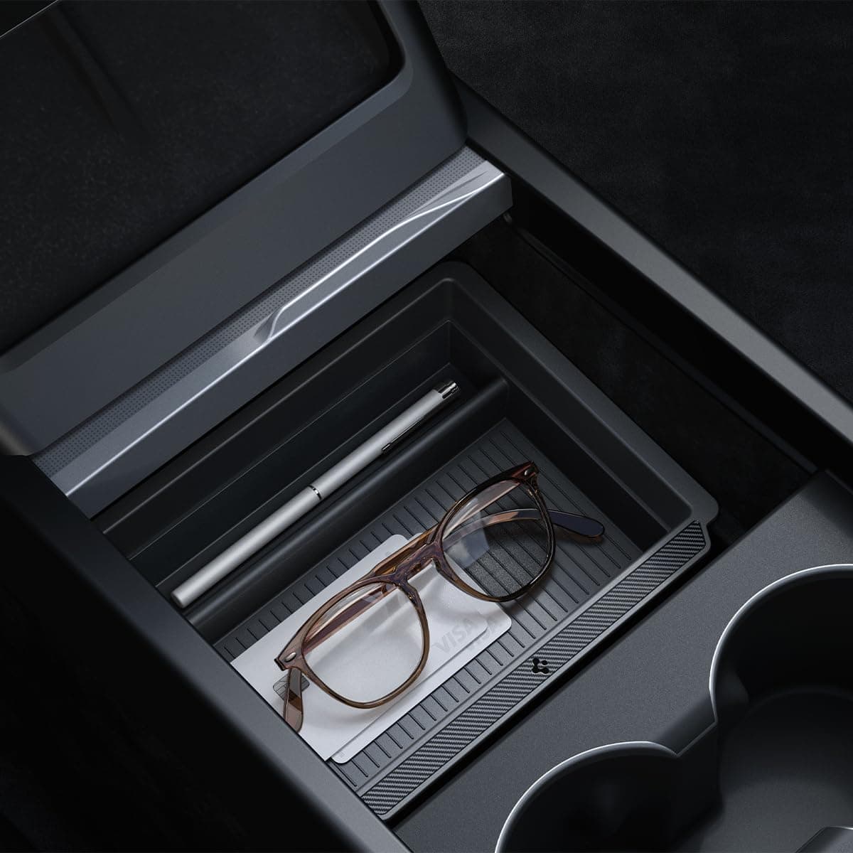 Center Console Organizer for Tesla Model Y Juniper (Only Premium & Performance 2026) and Model 3 Highland (Standard, Premium & Performance 2024/25/26) with Smooth Slide Technology - [Sliding]