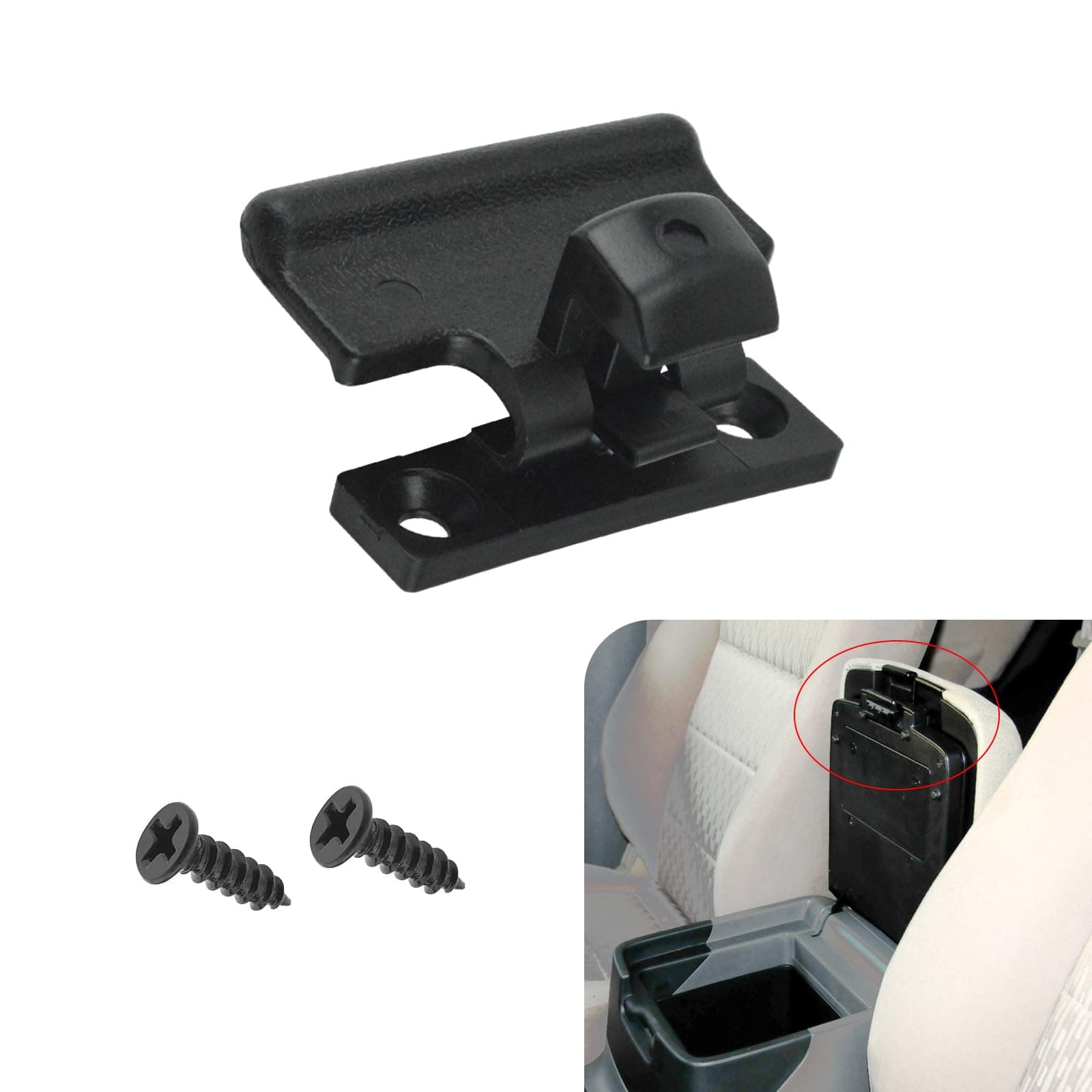 1 PC Car Center Console Armrest Lid Latch with Installation Tools, Waterproof Plastic Vehicle Armrest Cover Connector Replacement, Compatible with Mitsubishi Pajero (Black #Upper Level)