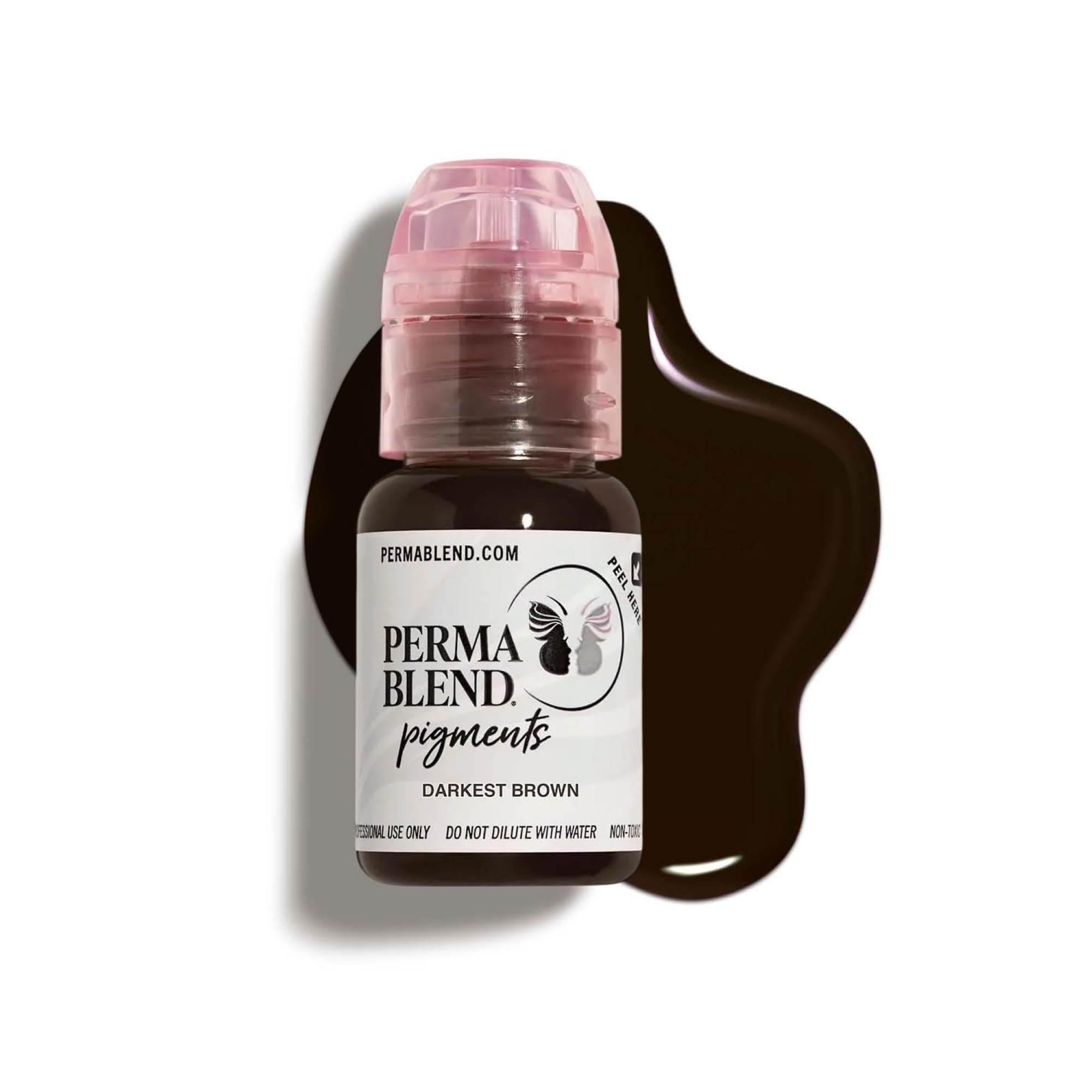 Perma Blend - Darkest Brown - Microblading Ink for Permanent Eyeliner - Professional Tattoo Ink - Dark Black/Brown Tattoo Ink Makeup - Vegan (0.5 oz)