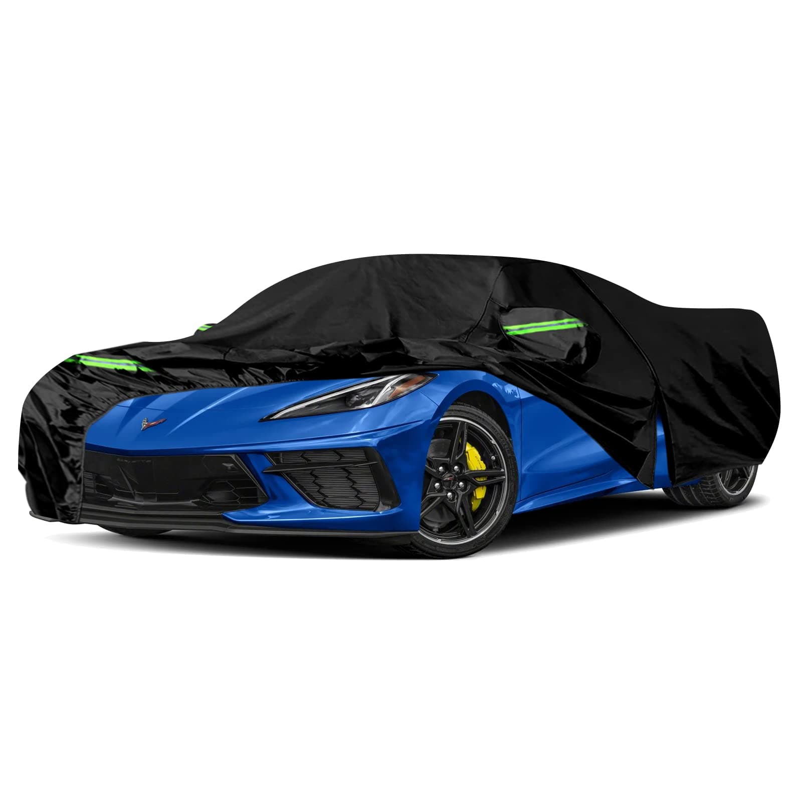 Waterproof Car Covers Replace for 2020–2025 Corvette C8, 6 Layers All Weather Custom-fit Car Cover with Zipper Door for Snow Rain Dust Hail Protection (C8)