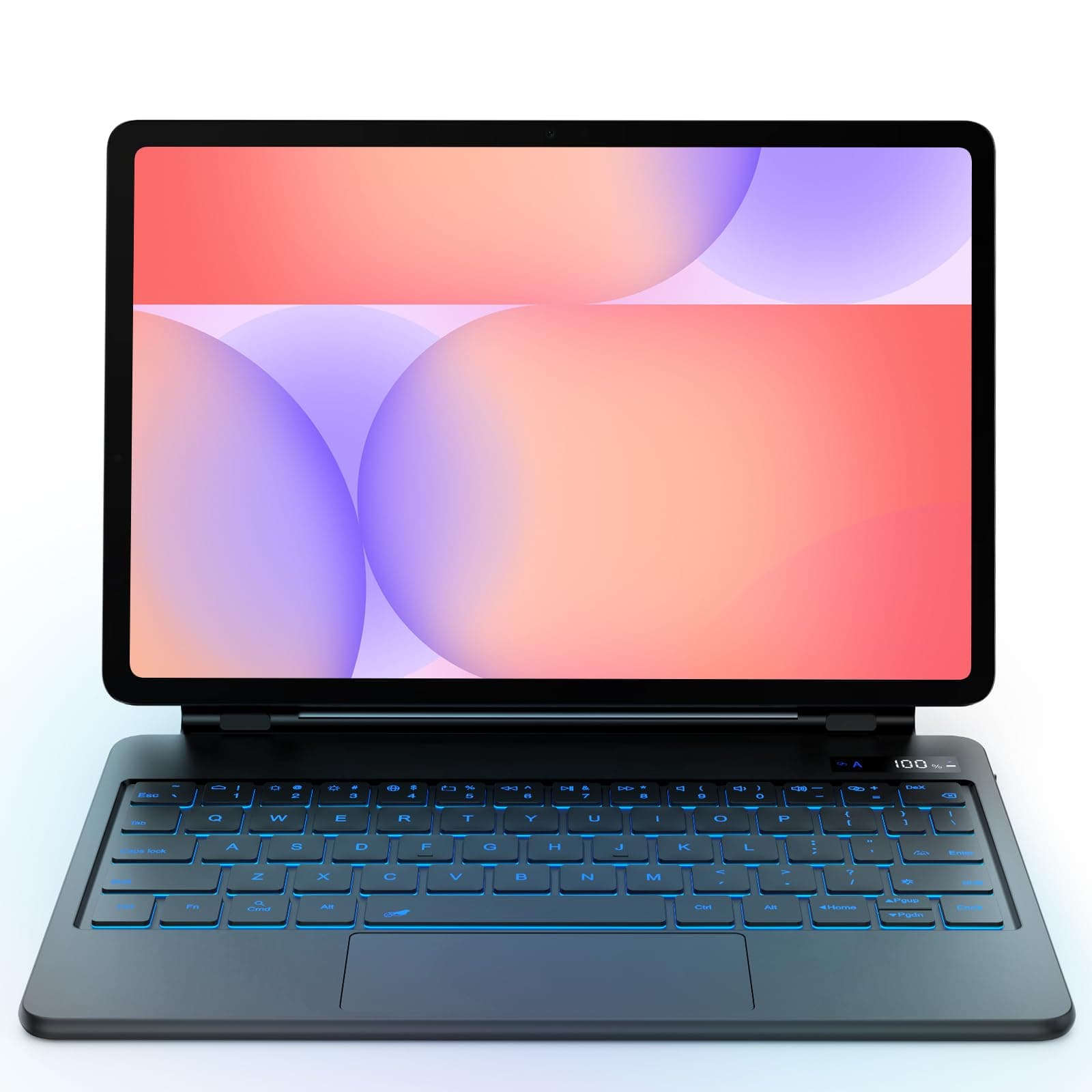 GOKOCO Magic-Style Keyboard Case for Samsung Galaxy Tab S10 Lite/S10 FE/S9 FE 10.9'' & S11/S9/S8/S7 11'',Floating Cantilever Magnetic Stand,LED Display,7 Color Backlit & Multi-Touch Trackpad-Black