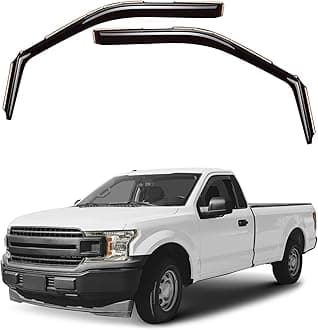 Window Deflectors Smoke Tinted in-Channel Side Window Vent Visor Deflectors Rain Guards Compatible with F-150 2015-2020 Regular Cab, SuperCrew, SuperCab - 2pcs. GW0878