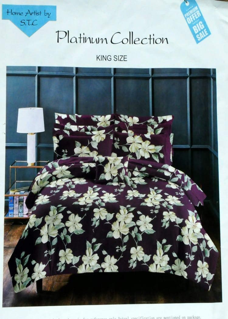 ELSTONE HOMESummer Collection Full Size Cotton Double Bed Sheet with 2 Pillow Cover Soft Fabrics Size 108X 108 INCH Pack of 4