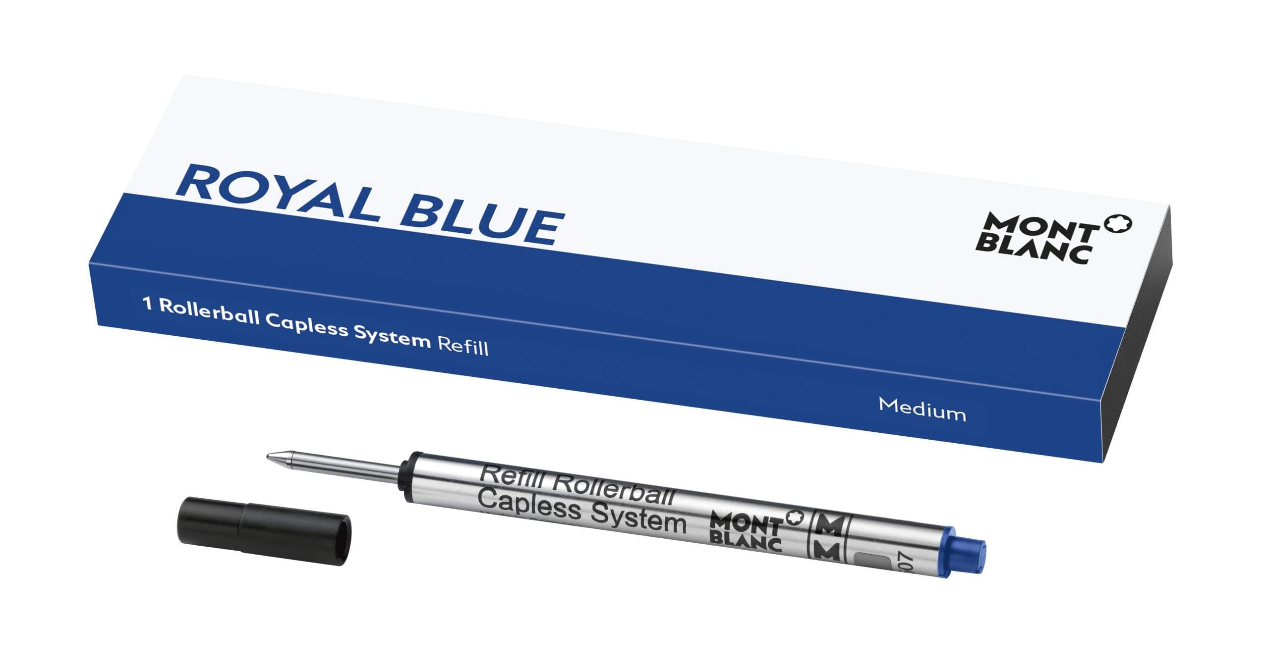Rollerball Capless System Refill (M) Royal Blue - 1 x Blue Pen Refill with Medium Nib for Rollerball Pens